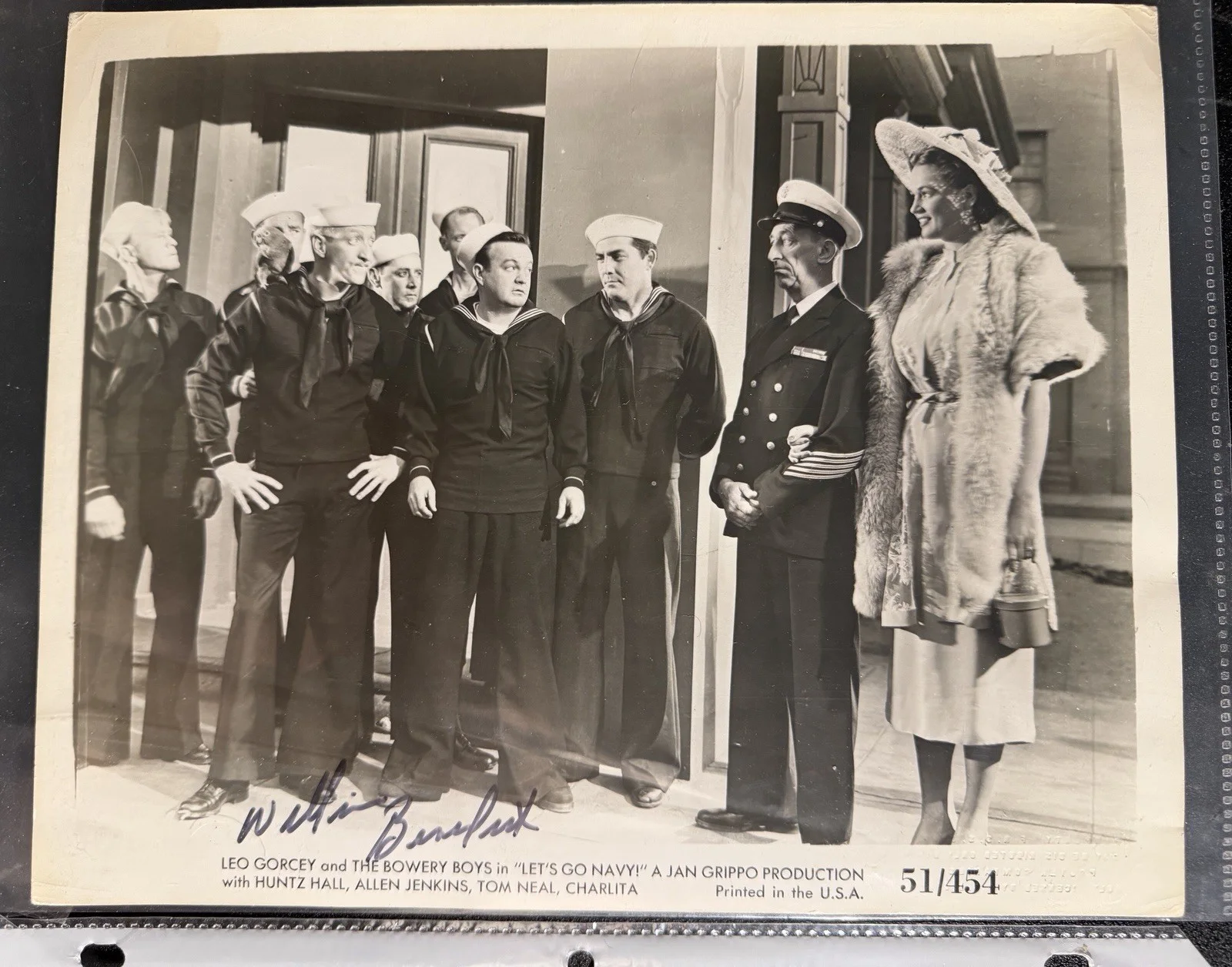 William Benedict — 4 lot 8x10s SIGNED by William "Billy" Benedict in LET’S GO NAVY! The Bowery Boys, image 3