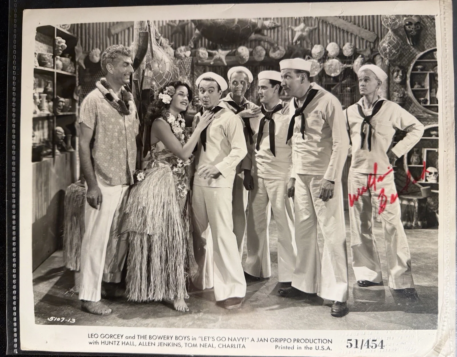 William Benedict — 4 lot 8x10s SIGNED by William "Billy" Benedict in LET’S GO NAVY! The Bowery Boys, image 4