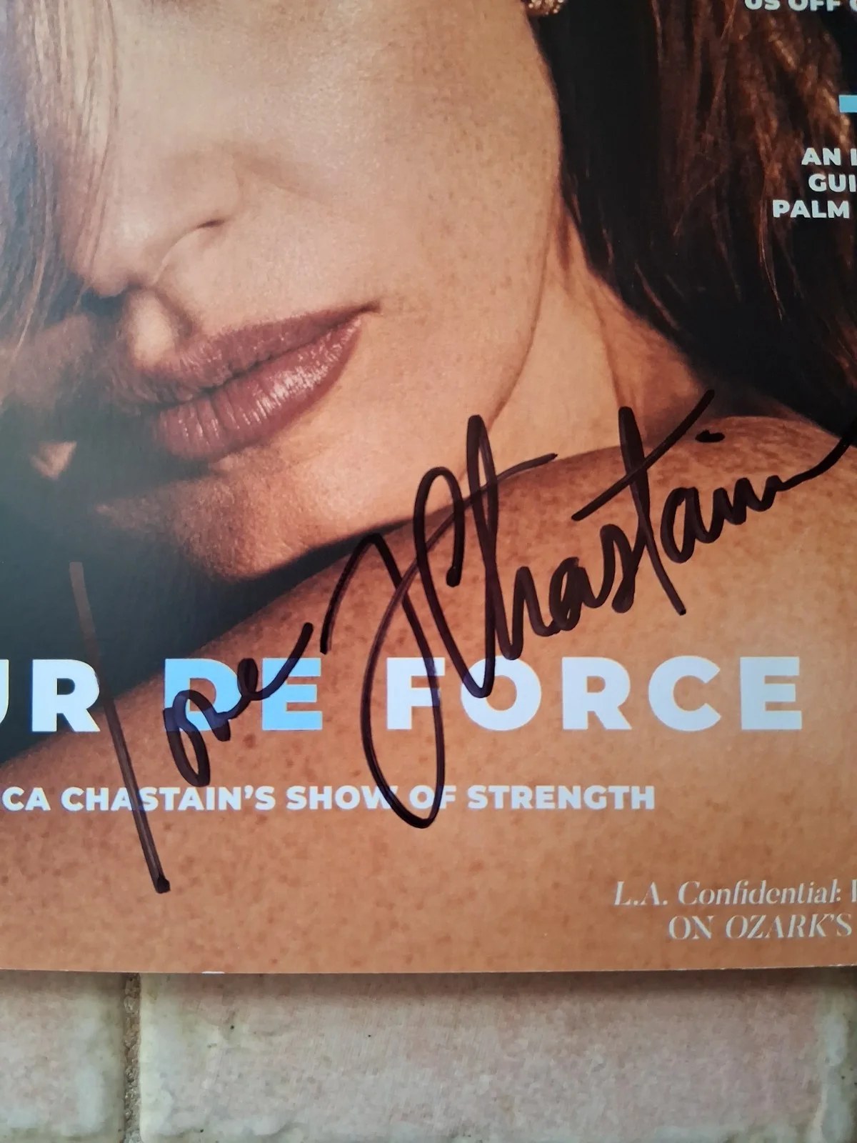Jessica Chastain - Autographed Complete Angeleno Magazine, Signed on Cover., image 2