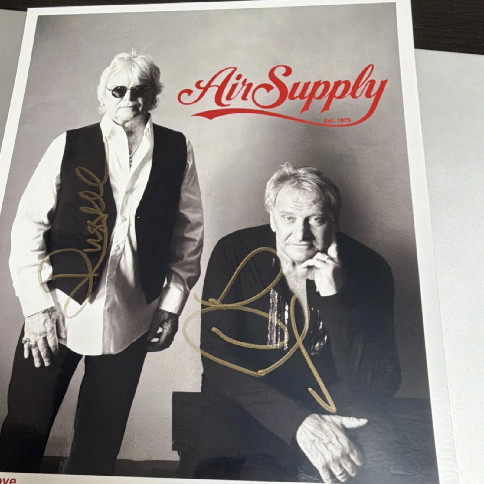 Air Supply Original Autographed Lost In Love VIP Experience Photo, image 4