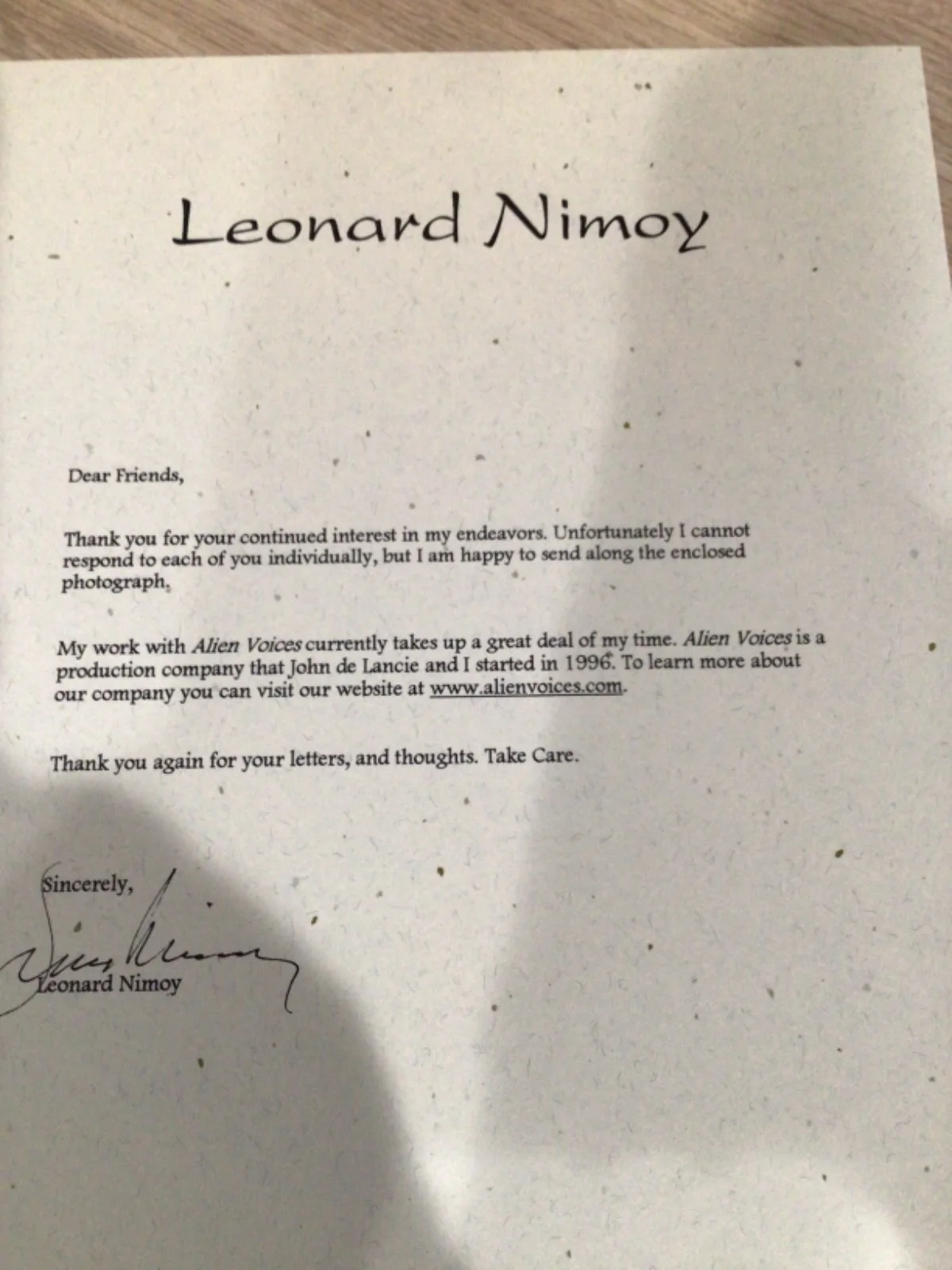 Leonard nimoy — leonard nimoy b/w 8x10 signed photo. free shipping, изображение 3