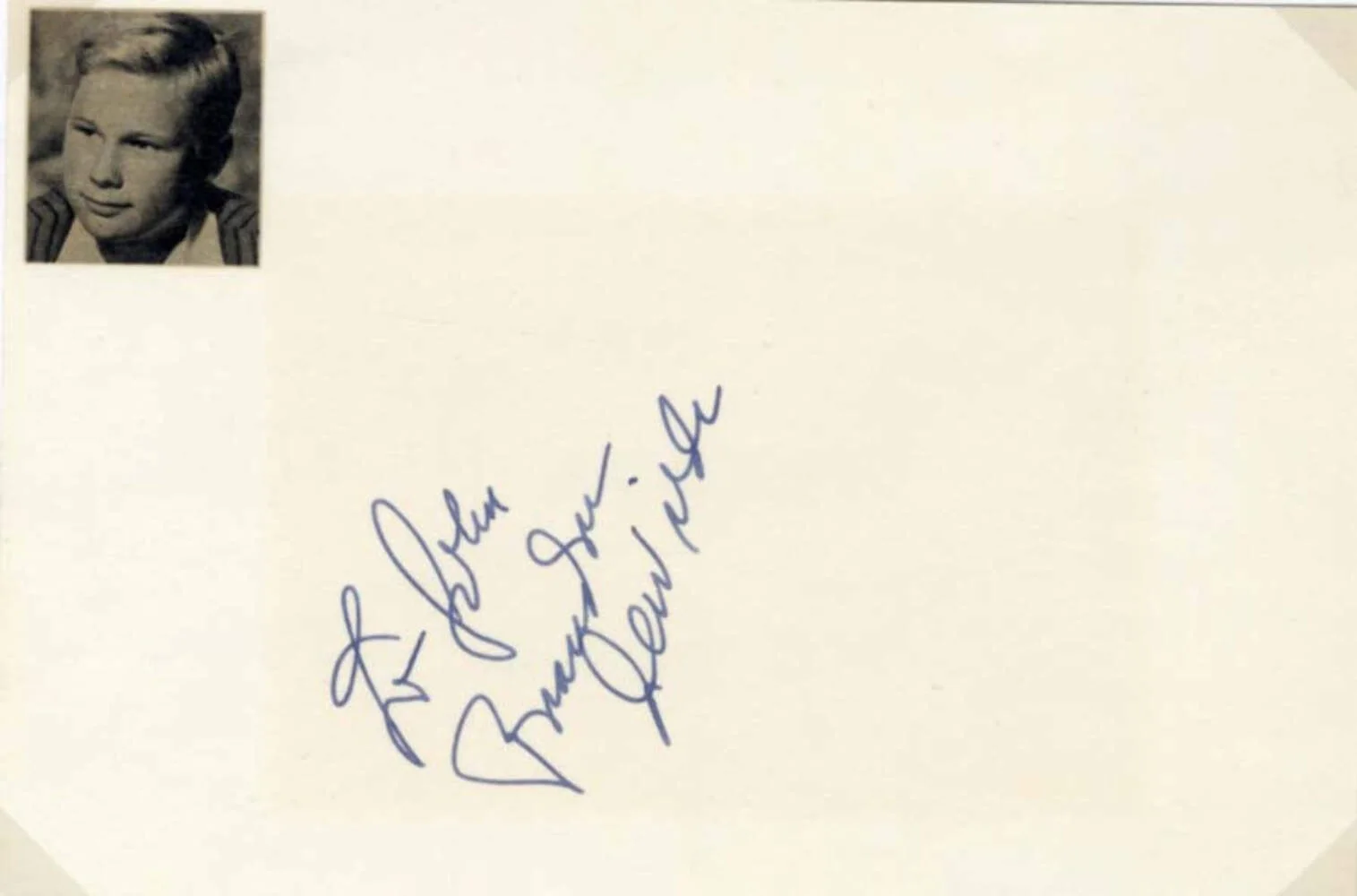 ACTOR Brandon deWilde autograph, signed card & mounted, image 2