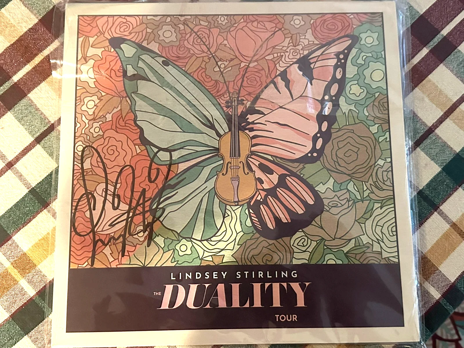Lindsey Stirling Signed Plaque NEW The Duality Tour 10" X 10" Sealed Butterfly, image 3