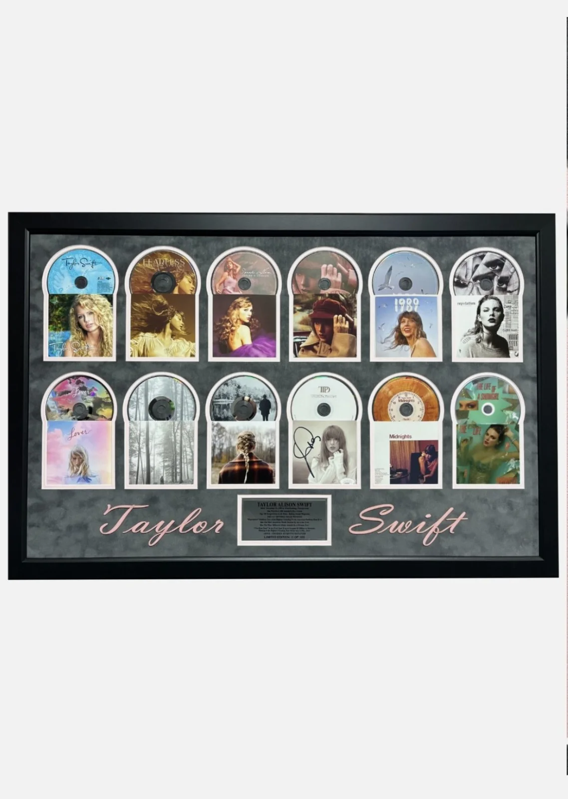 Taylor Swift Autographed All 12 CD Albums Framed JSA Signed Life of a Showgirl, изображение 2