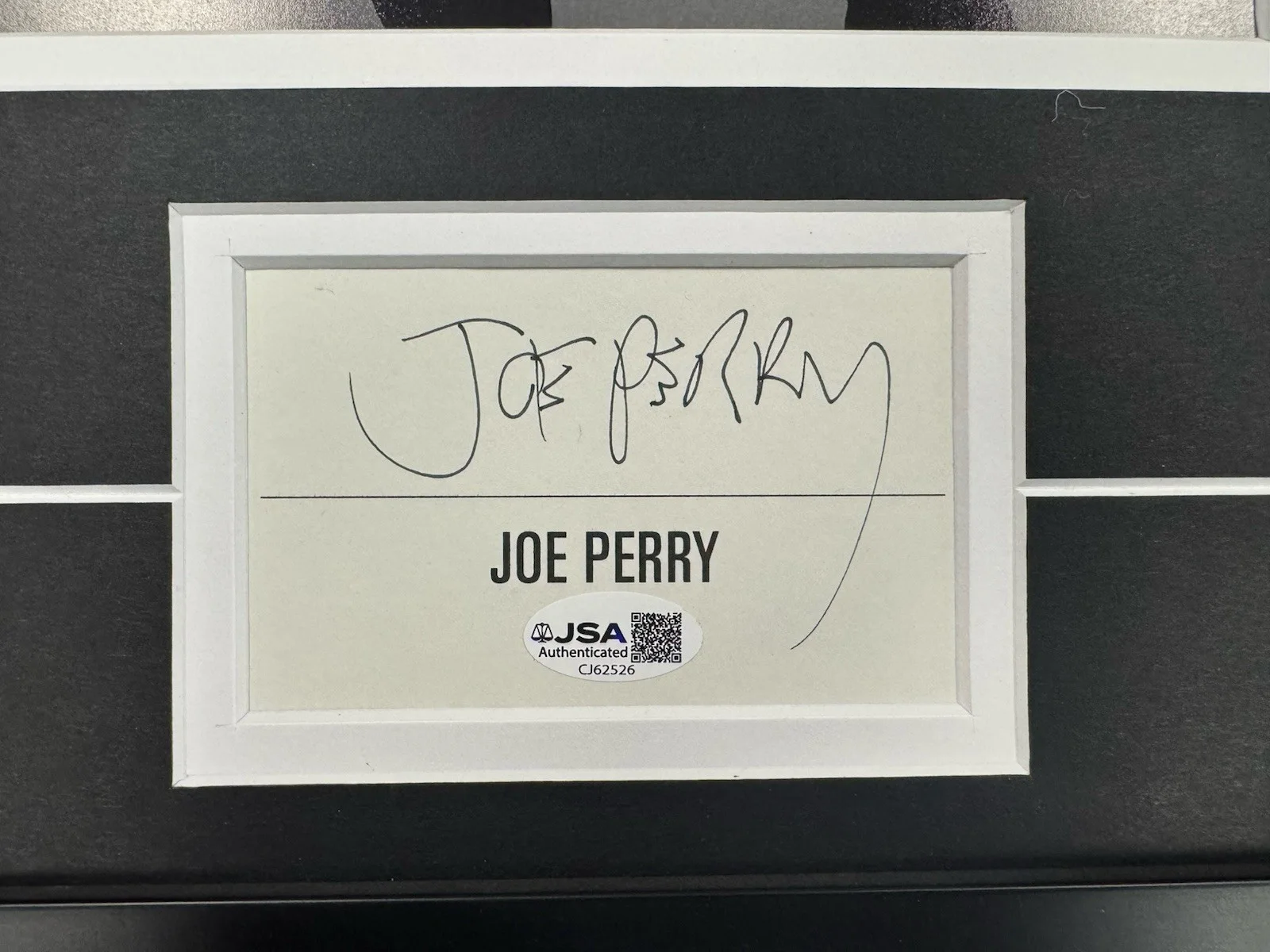 Joe Perry Signed Cut Jsa Auto Custom Framed Guitarist Aerosmith, image 2