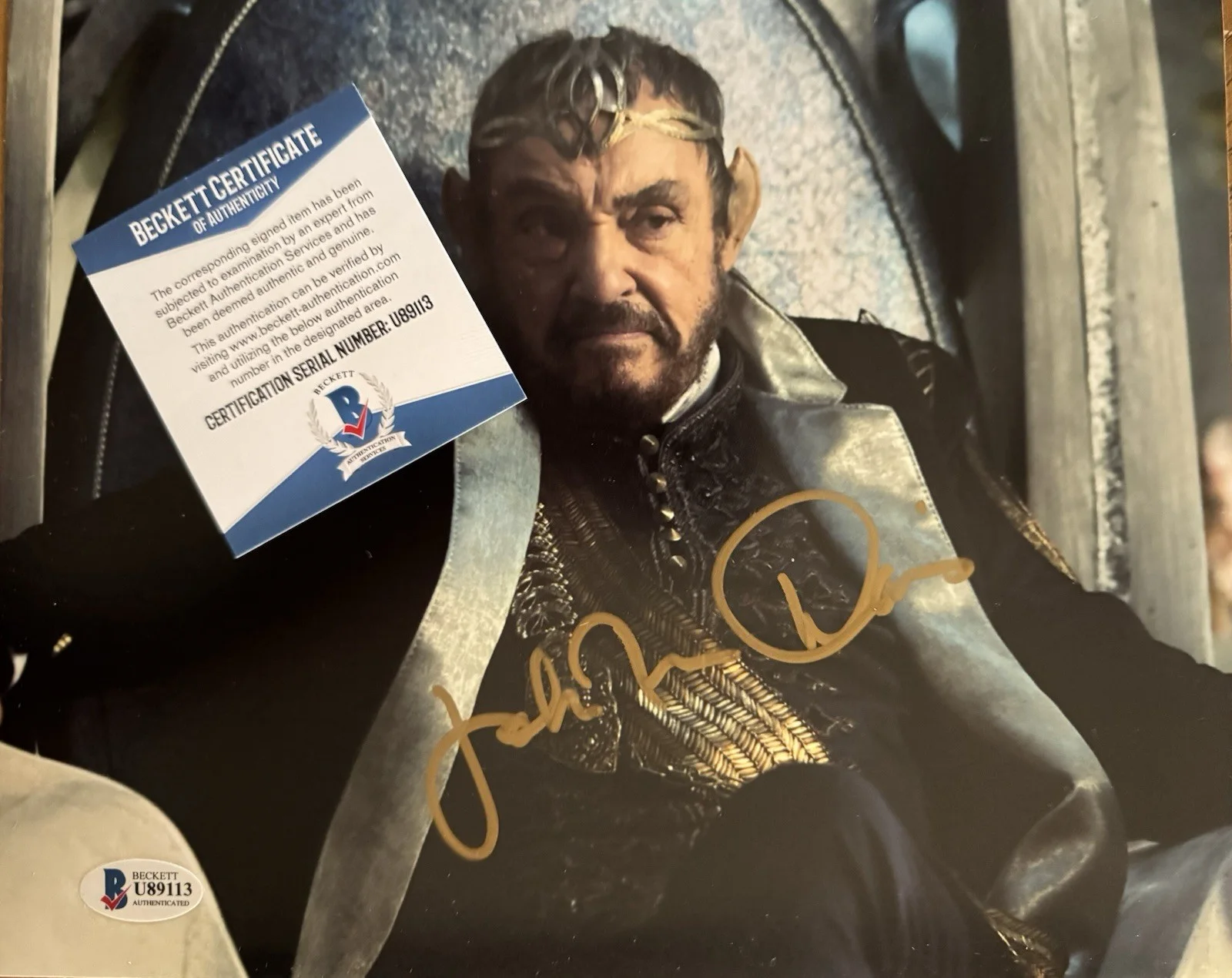 John Rhys-Davies — John Rhys-Davies Signed 8x10 Photo COA Lord Of The Rings, изображение 2