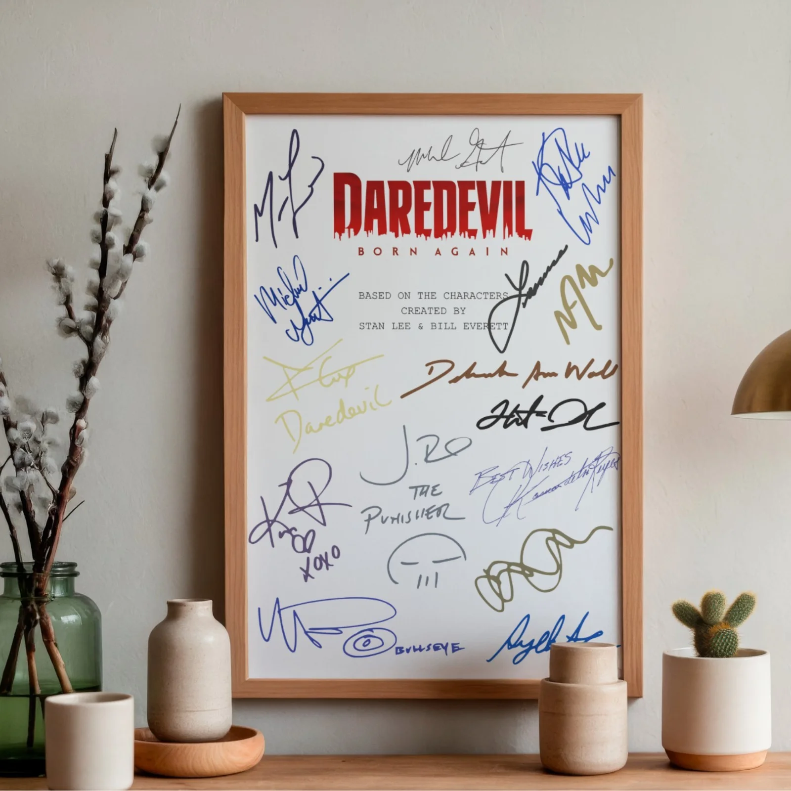 Daredevil Born Again Inspired Poster A4 Pre-Printed Signature Script Style Print, image 2