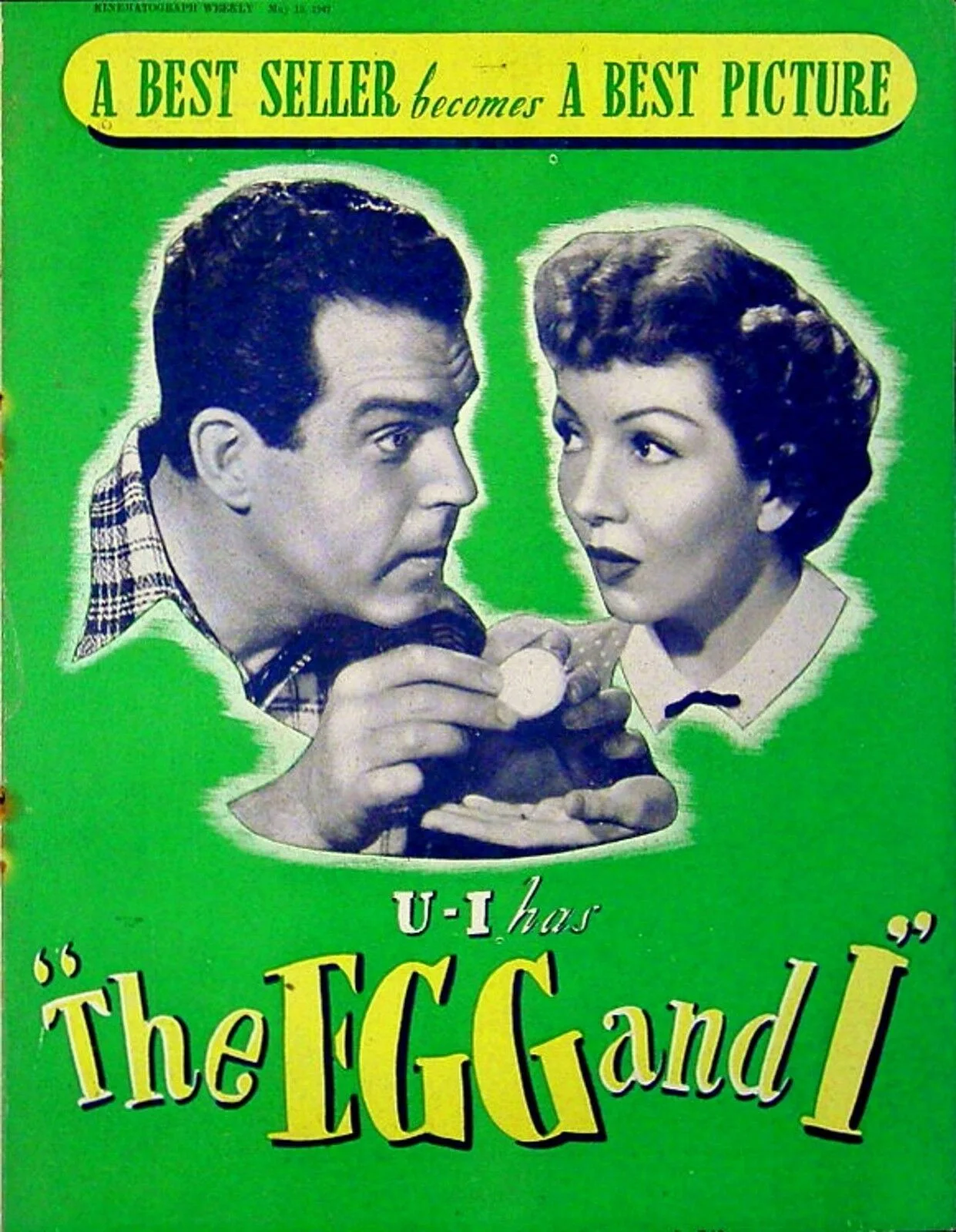 EGG AND I 1947 Claudette Colbert, Fred MacMurray TRADE ADVERT, image 2