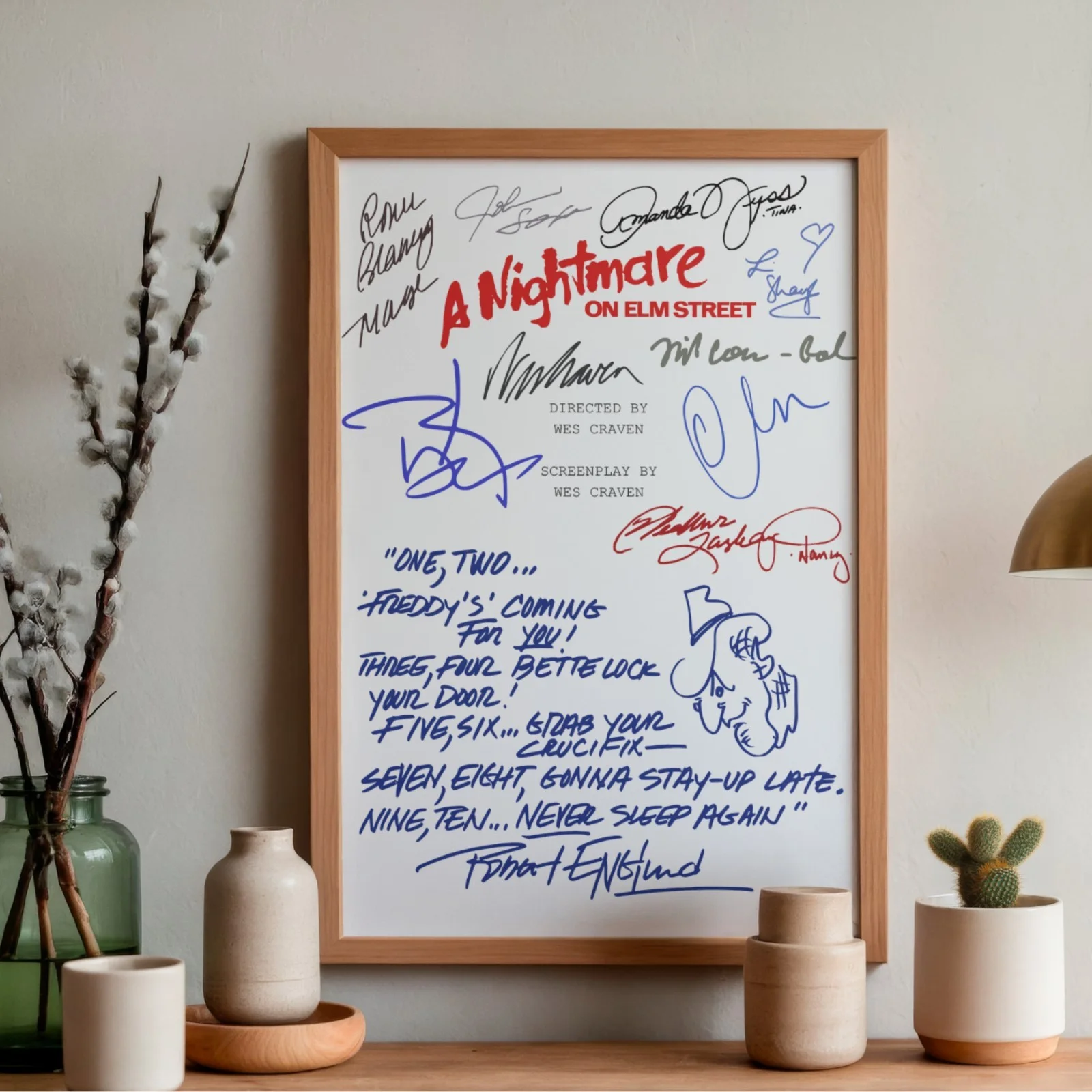 A Nightmare On Elm Street Inspired Poster A4 Pre-Printed Signature Script Style, image 2