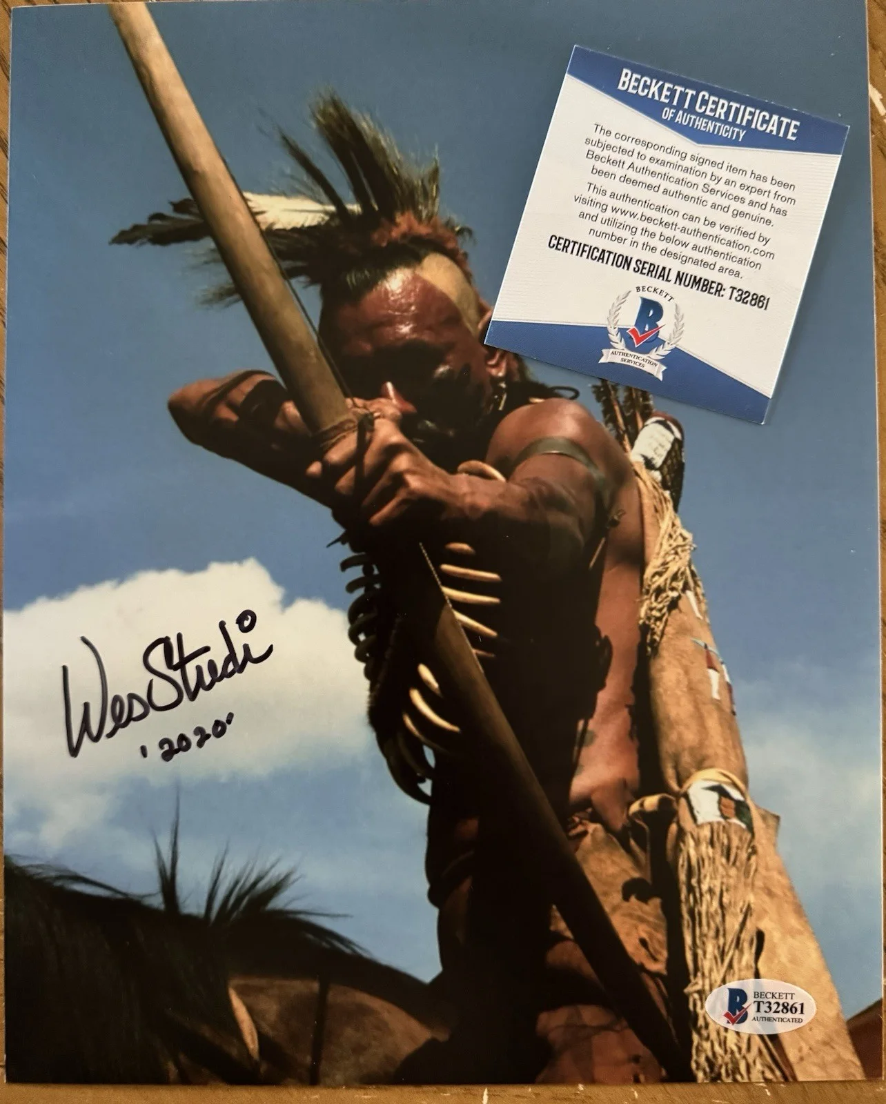 Wes Studi — Wes Studi signed 8x10 photo The Last of the Mohicans Dances with Wolves COA, image 2
