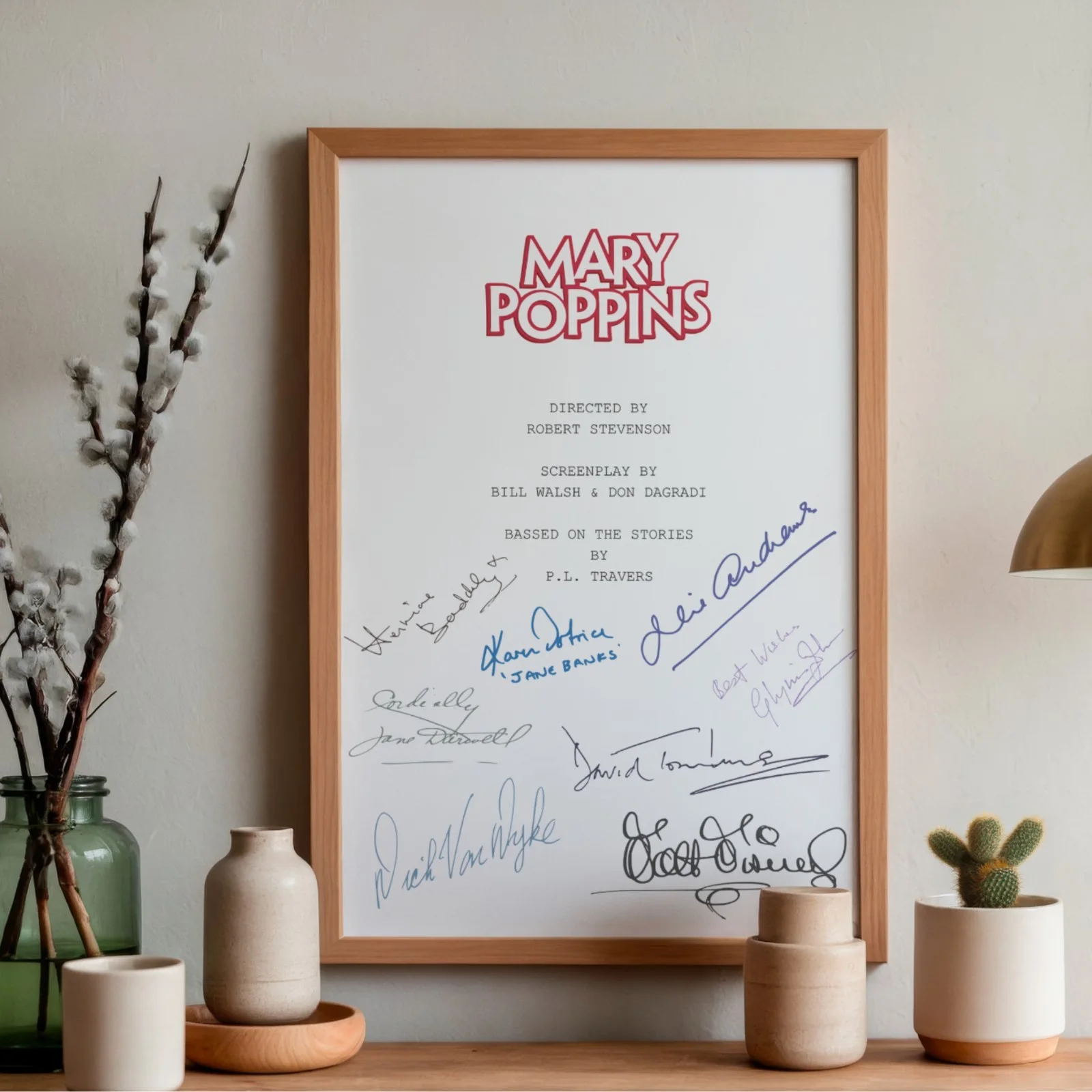 Mary Poppins Inspired Poster A4 Pre-Printed Signature Script Style Art Print, изображение 2