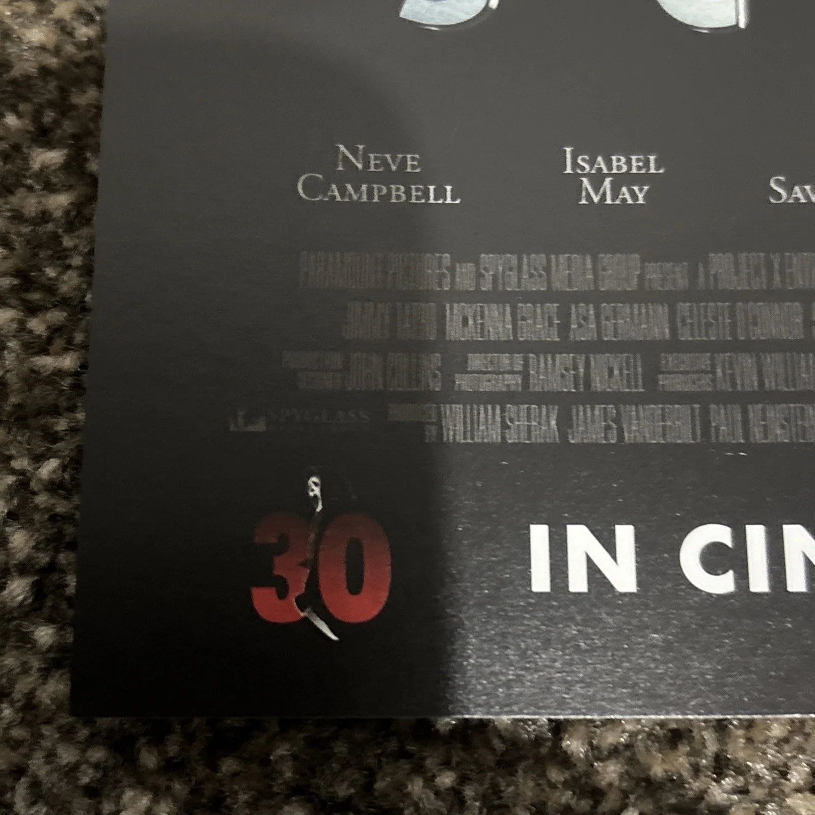 Official Scream 7 Movie Poster Reel Cinema 30 Years 30cm x 20cm Brand New, изображение 5