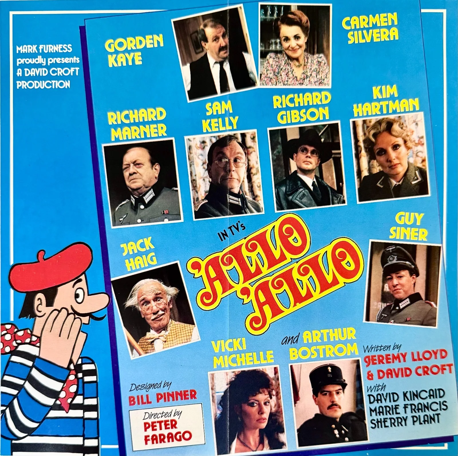 Gorden Kaye, Carmen Silvera, Vicki Michelle, Arthur Bostrom — ALLO ALLO Cast Signed Autographed SHEET PAGE (10) Gorden Kaye Vicki Michelle, изображение 2