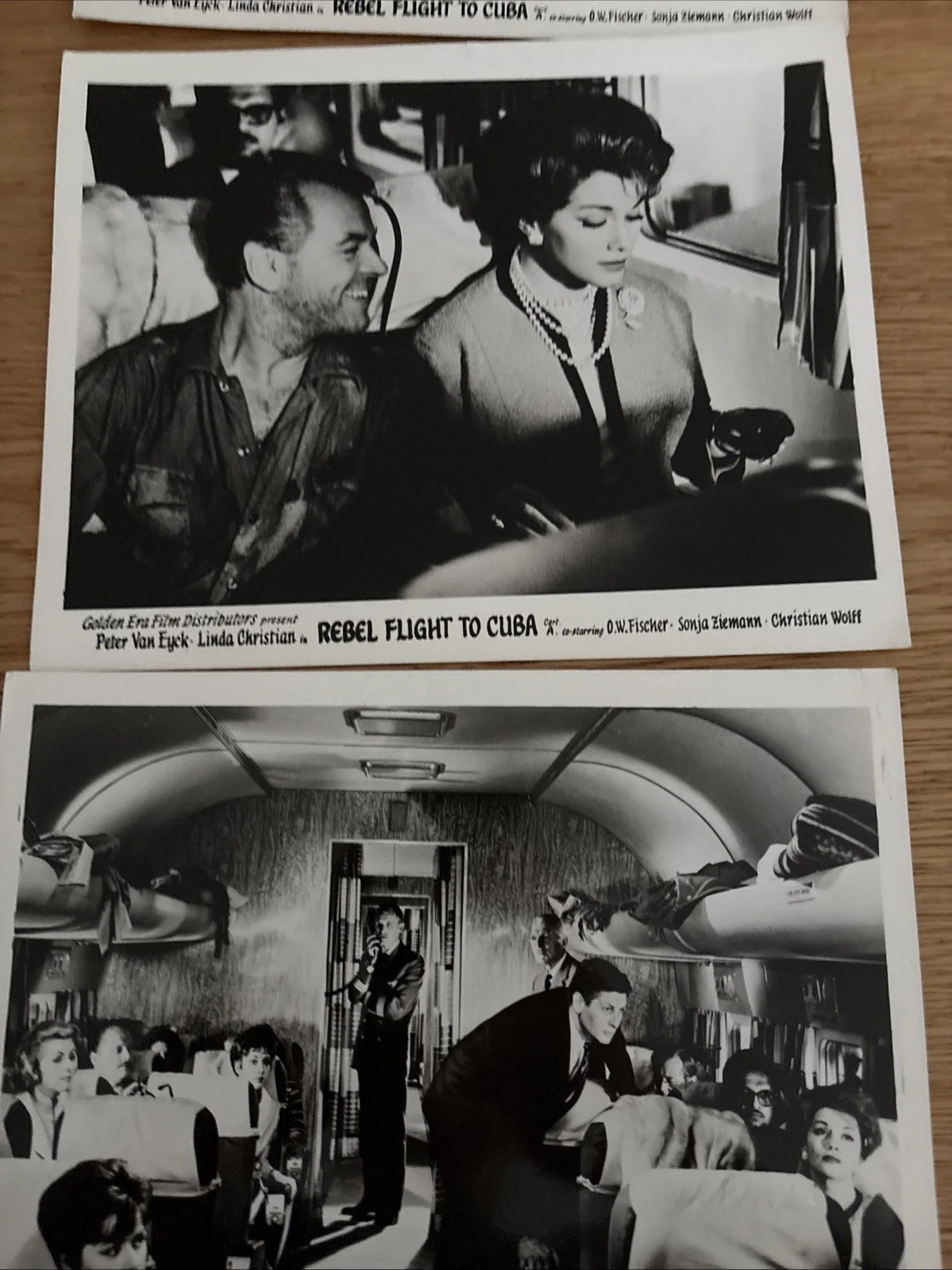 REBEL Flight to Cuba 10 x 8 LOBBY CARD Still Golden Era Films Van Eyck set of 3, изображение 3