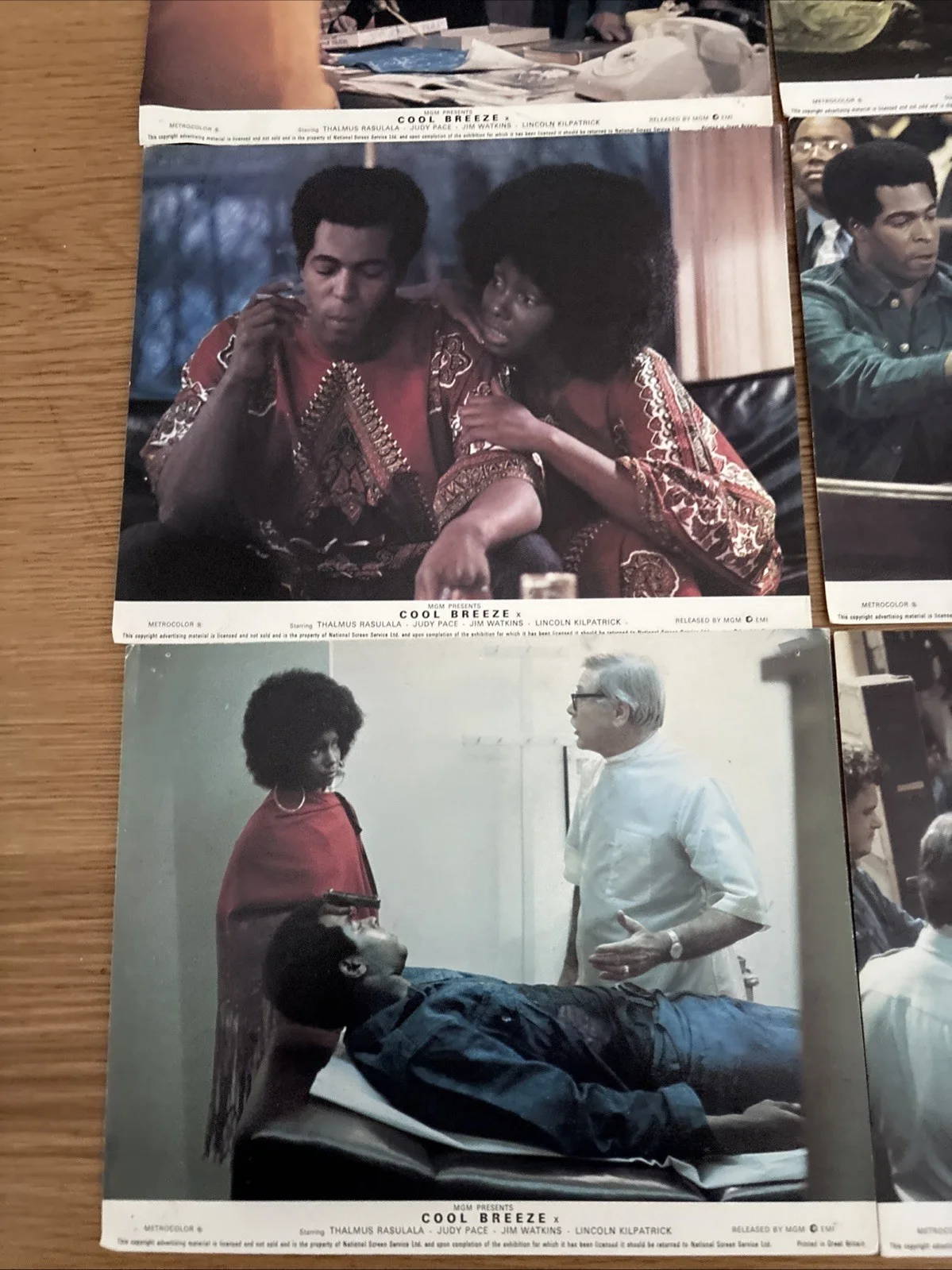 Cool Breeze Lobby Cards Thalmus Rasulala Movie memorabilia Set of 8 MGM, изображение 2
