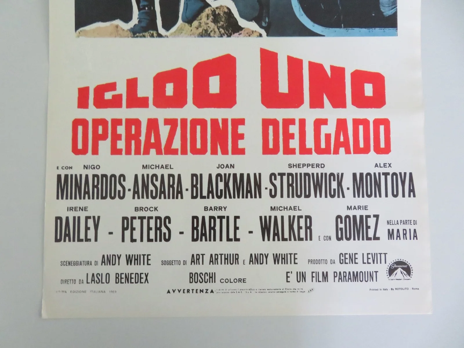 Daring Game Italian Locandina Poster Lloyd Bridges Nico Minardos 1969, изображение 4