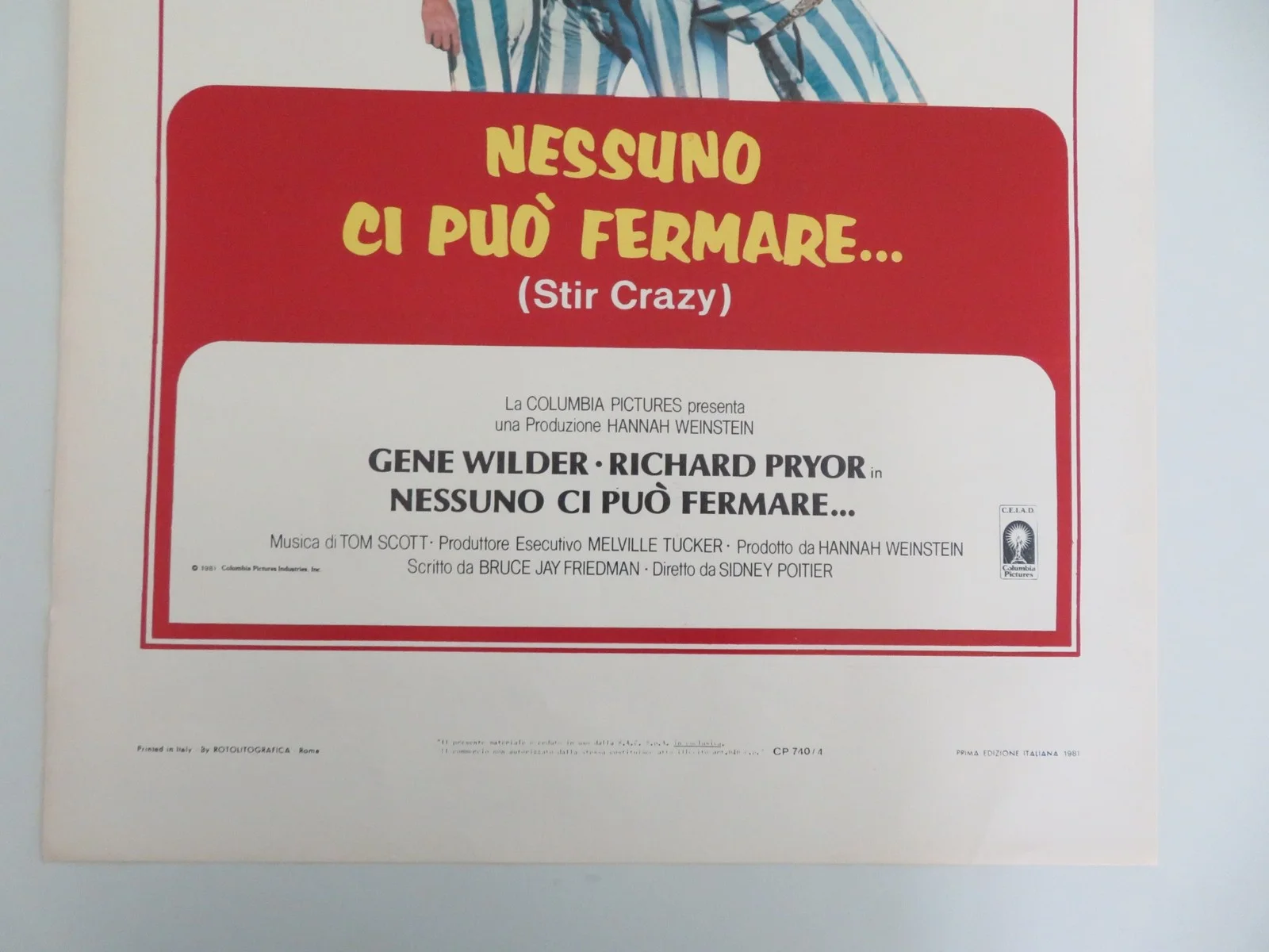 Stir Crazy Italian Locandina Poster Gene Wilder Richard Pryor 1980, изображение 4