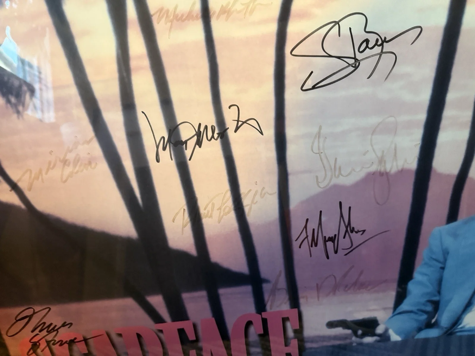 Al Pacino, Steven Bauer, Michelle Pfeiffer, Mary Elizabeth Mastr — Scarface Original Autographed Poster Signed by Cast Framed w/ Authentication, image 3