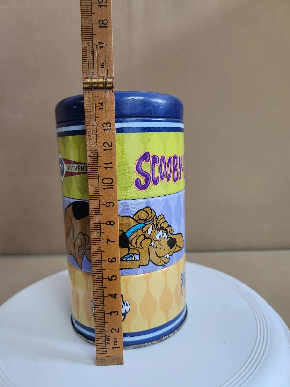 vintage Scooby-Doo popcorn / snacks tin, 3 stackble tin contantainer, image 3