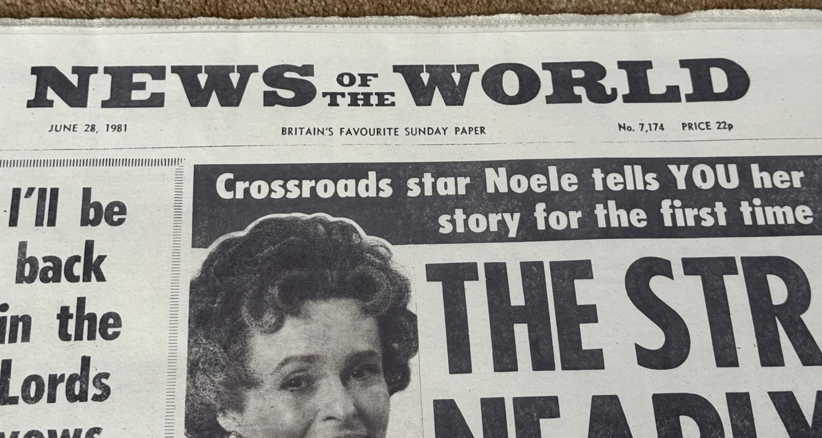 Nolly TV Series - Helena Bonham Carter Newspaper Screen Used Prop - Crossroads, изображение 5