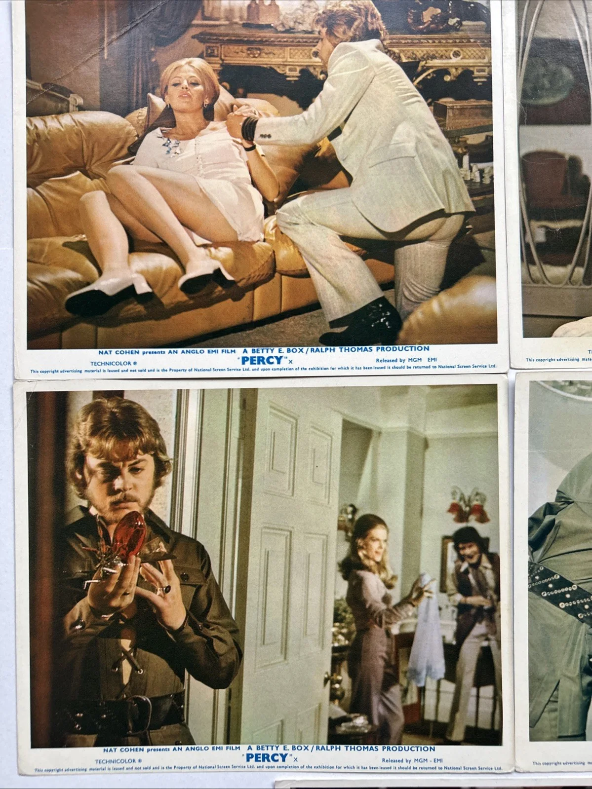 Lobby Card Set 10x8 - Percy 1971 - Hywel Bennett, Denholm Elliott, Elke Sommer, image 2