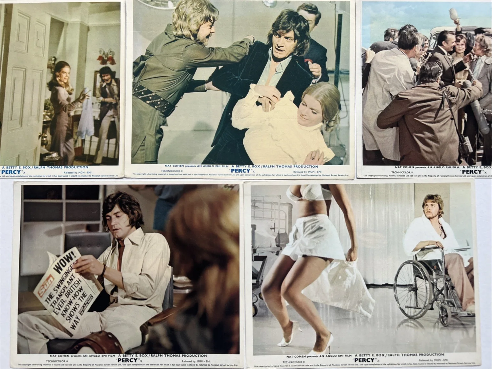 Lobby Card Set 10x8 - Percy 1971 - Hywel Bennett, Denholm Elliott, Elke Sommer, image 5