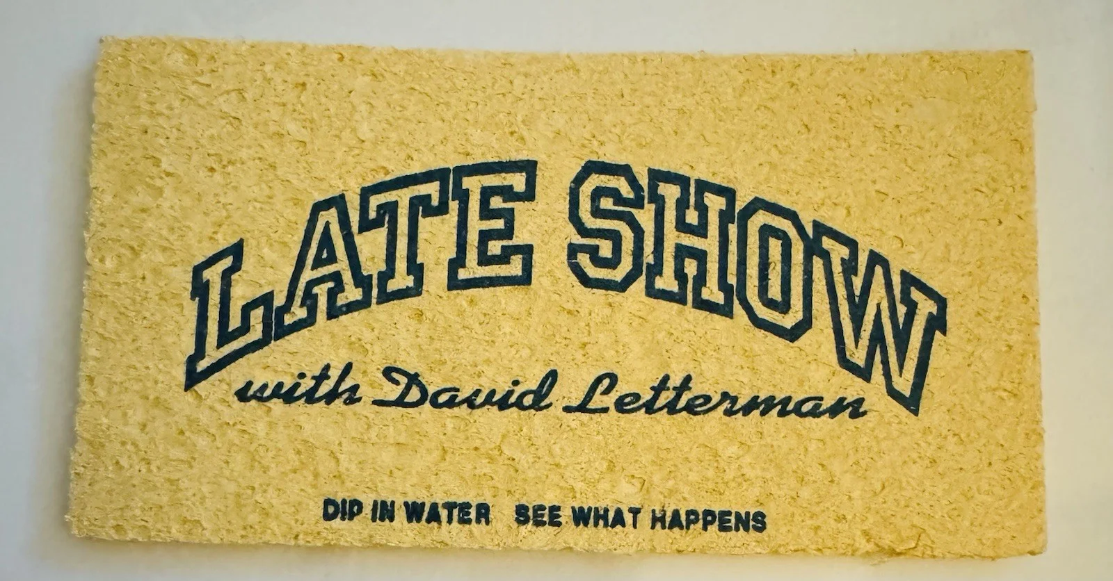 David Letterman — David Letterman Signed Late Show Magic Sponge Promo CBS Novelty Autograph