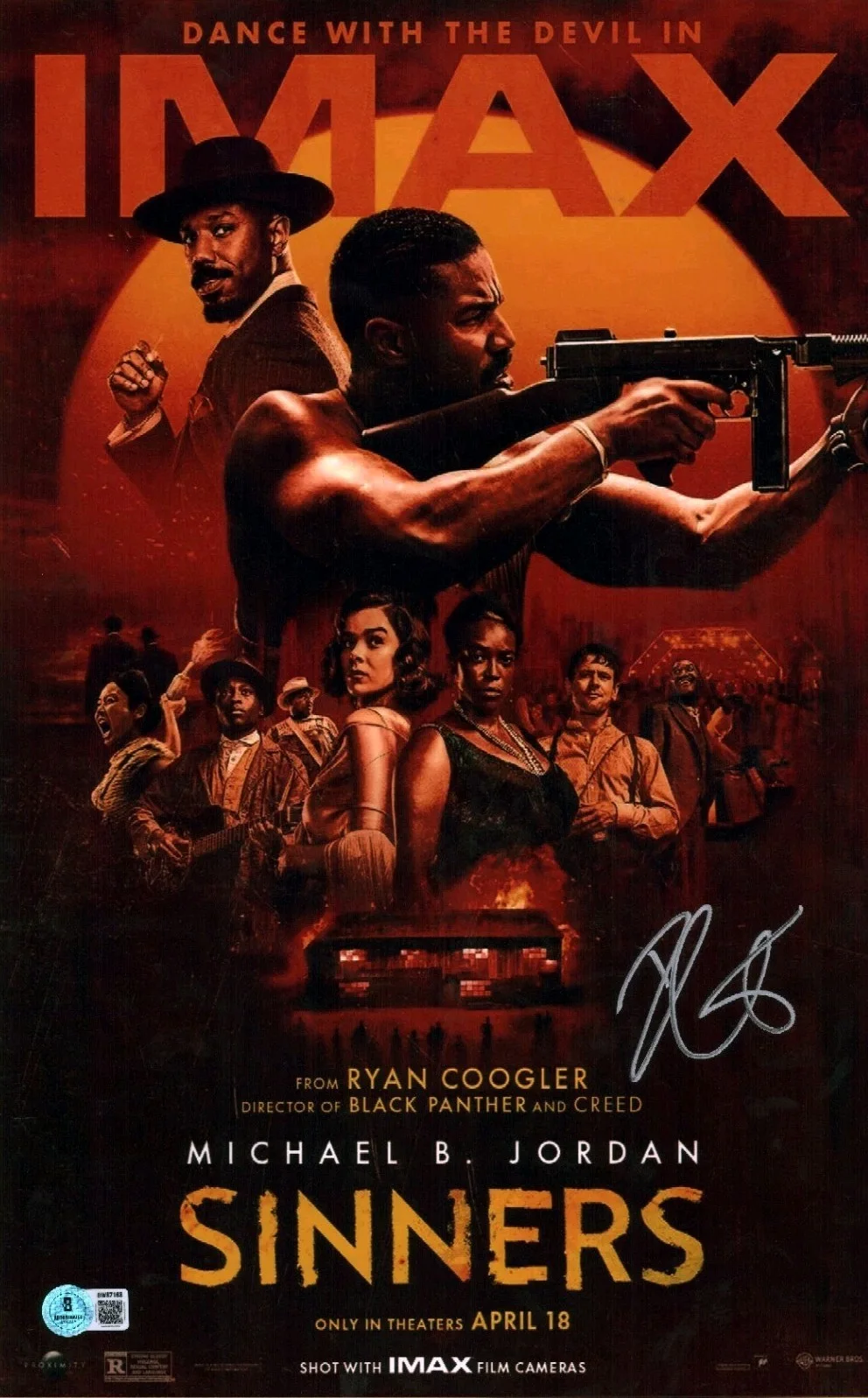 ryan coogler — Ryan Coogler SIGNED Sinners Director Acclaimed Legend 11x17 Photo Poster COA BAS