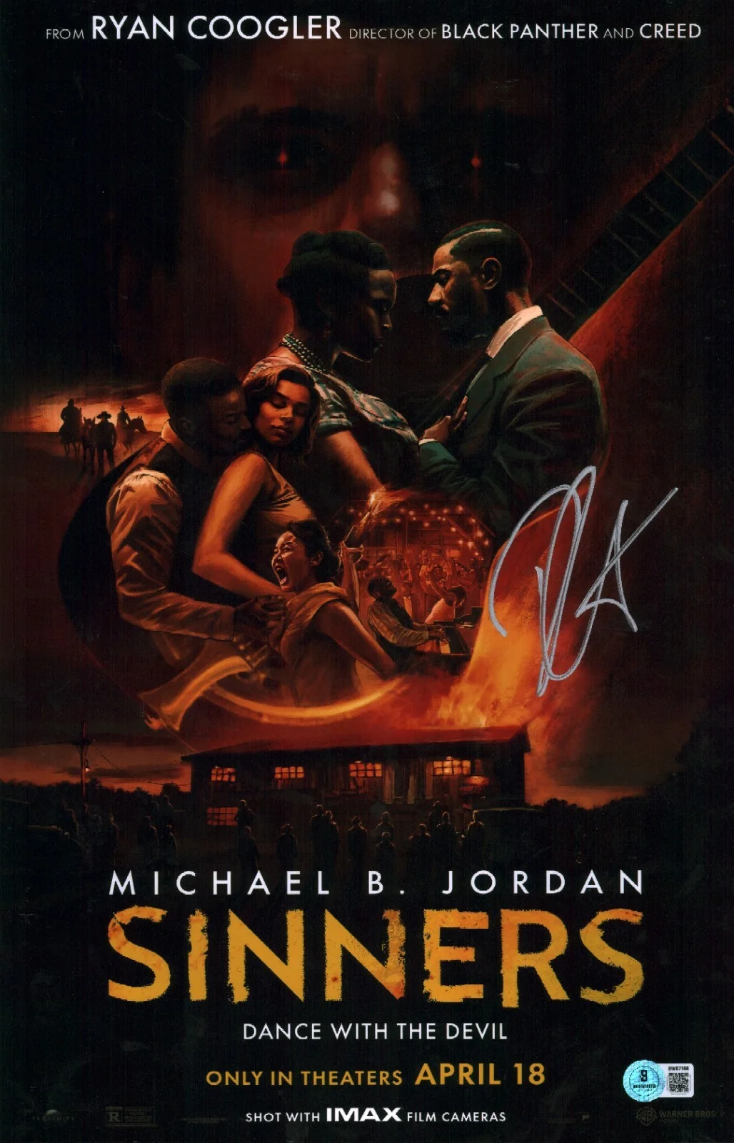 ryan coogler — Ryan Coogler SIGNED Sinners Director Acclaimed Legend 11x17 Photo Poster COA BAS