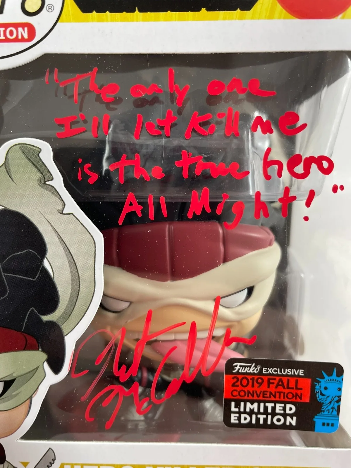 Robert McCollum — Robert McCollum Signed My Hero Academia Hero Killer Stain LE Funko POP! JSA COA, image 2