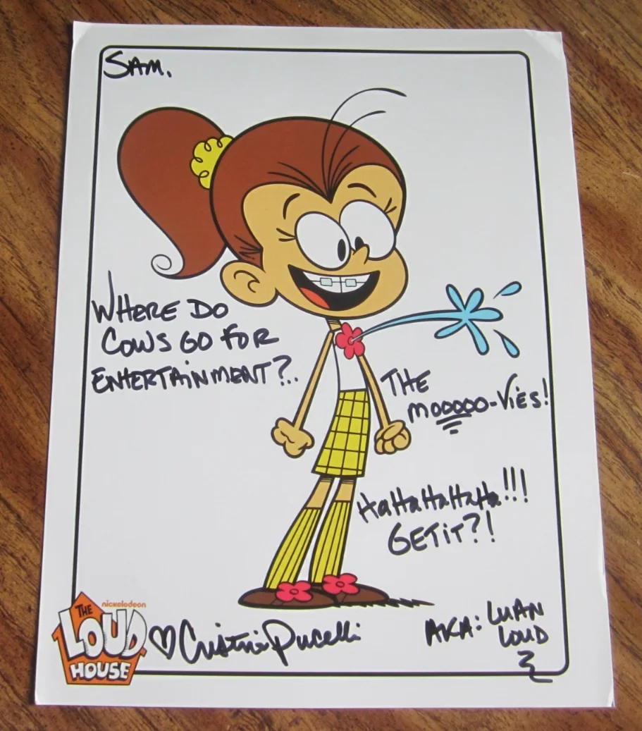 Cristina Pucelli — Cristina Pucelli Actress Autographed 8.5X11 Photo "The Loud House" Luan Loud