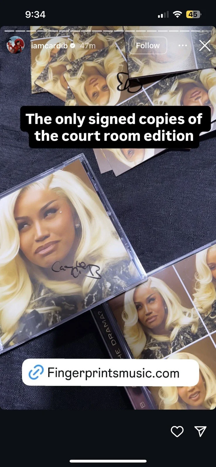Cardi B “Am I the Drama?” Courtroom Edition Lot of 4 Hand Signed Autograph CD’s, изображение 2