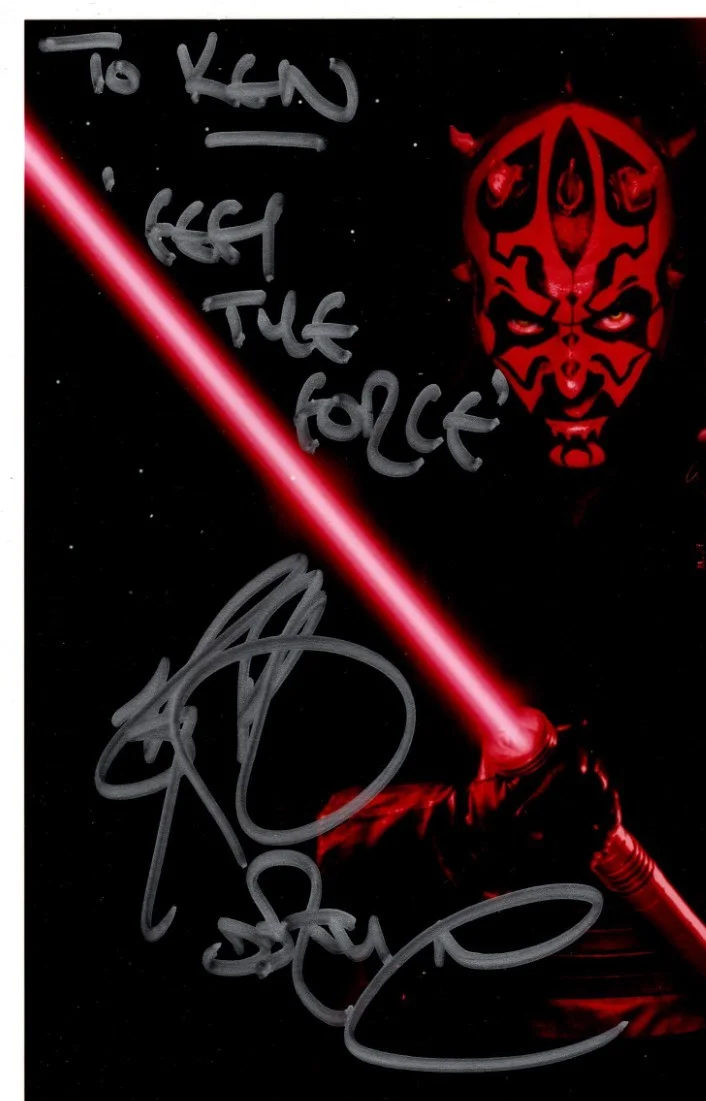 Ray Park — RAY PARK Signed STAR WARS: DARTH MAUL 8"x10" Personalized Autograph, image 2