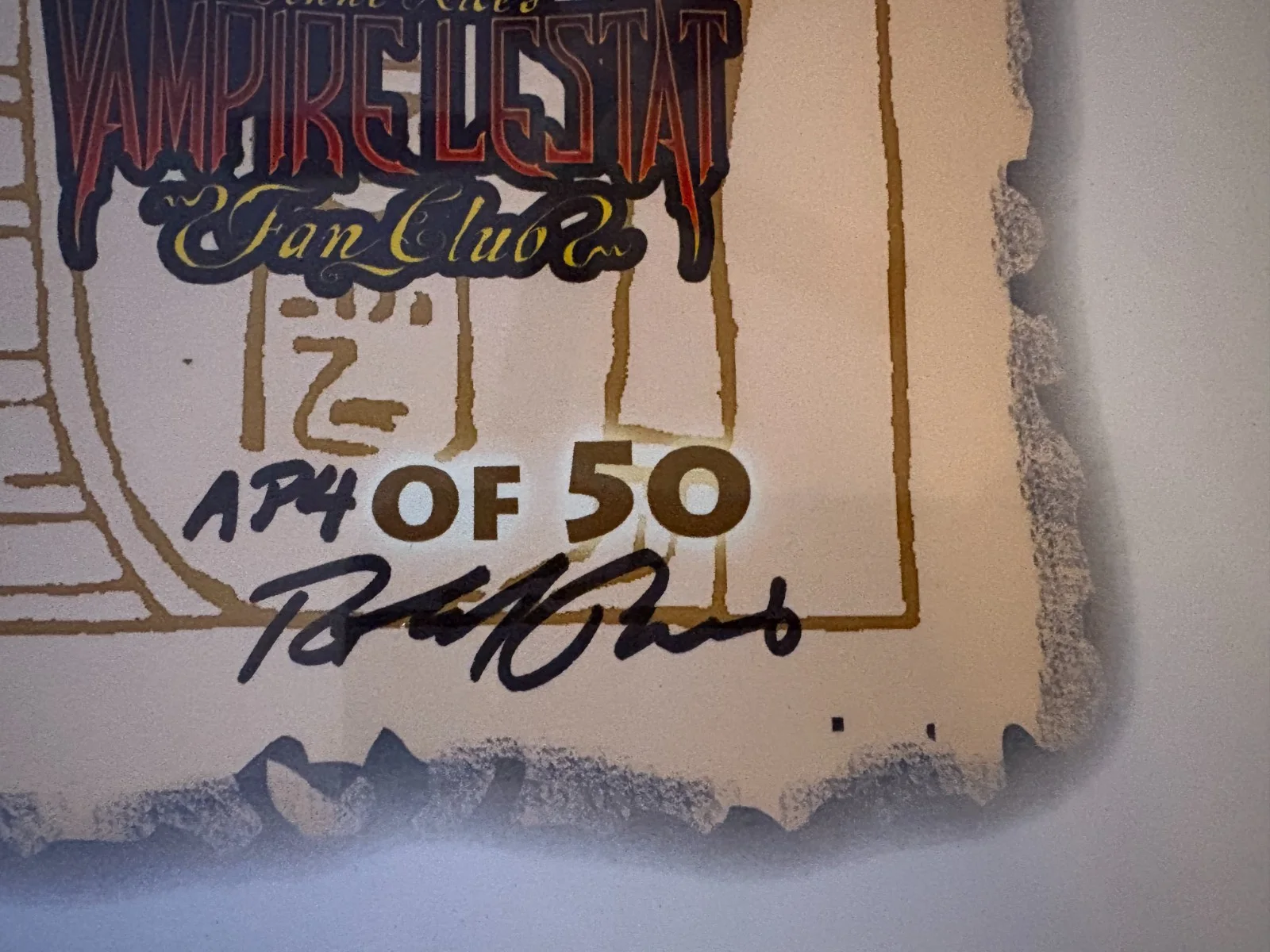 Roland Paris — Anne Rice's Vampire Lestat "ARVLFC" Print 11x17" Signed by Roland Paris #AP4/50, image 3