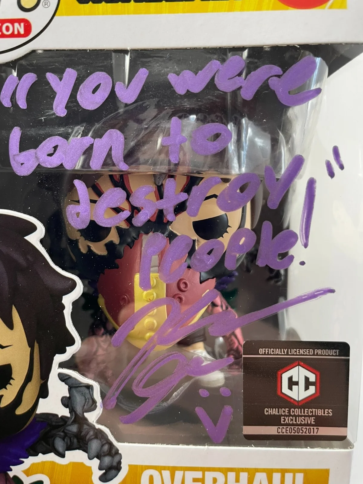 Kellen Goff — Kellen Goff Signed My Hero Academia Overhaul CCE Funko POP! Vinyl JSA COA, image 2