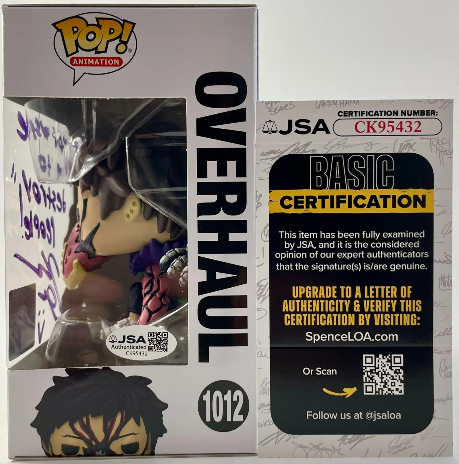 Kellen Goff — Kellen Goff Signed My Hero Academia Overhaul CCE Funko POP! Vinyl JSA COA, image 3