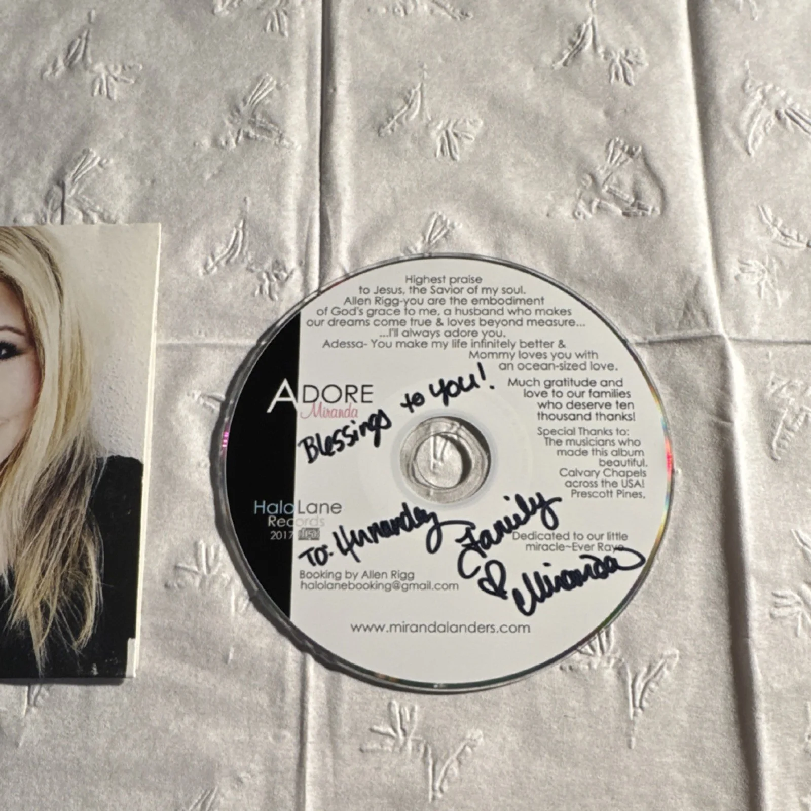 Adore Miranda Autographed CD & Booklet Original Music Collectible, image 2