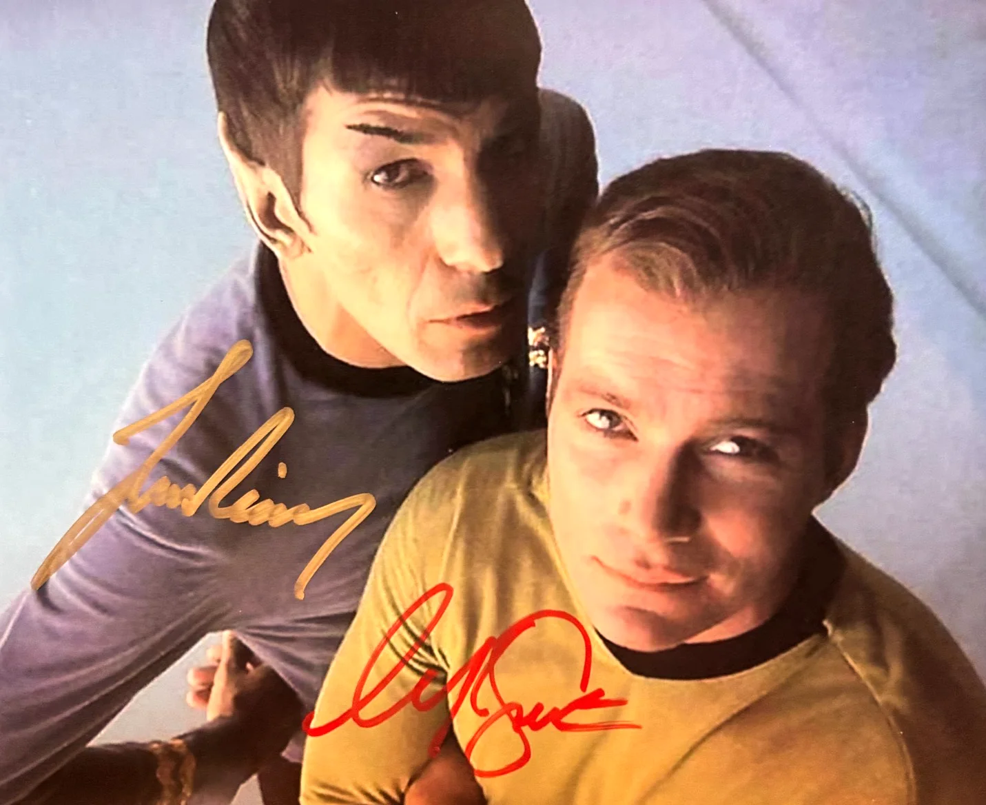 William Shatner, Leonard Nimoy — STAR TREK Signed 8x10" (KIRK + SPOCK: Nimoy, Shatner) Authentic Autographs w/COA, изображение 3
