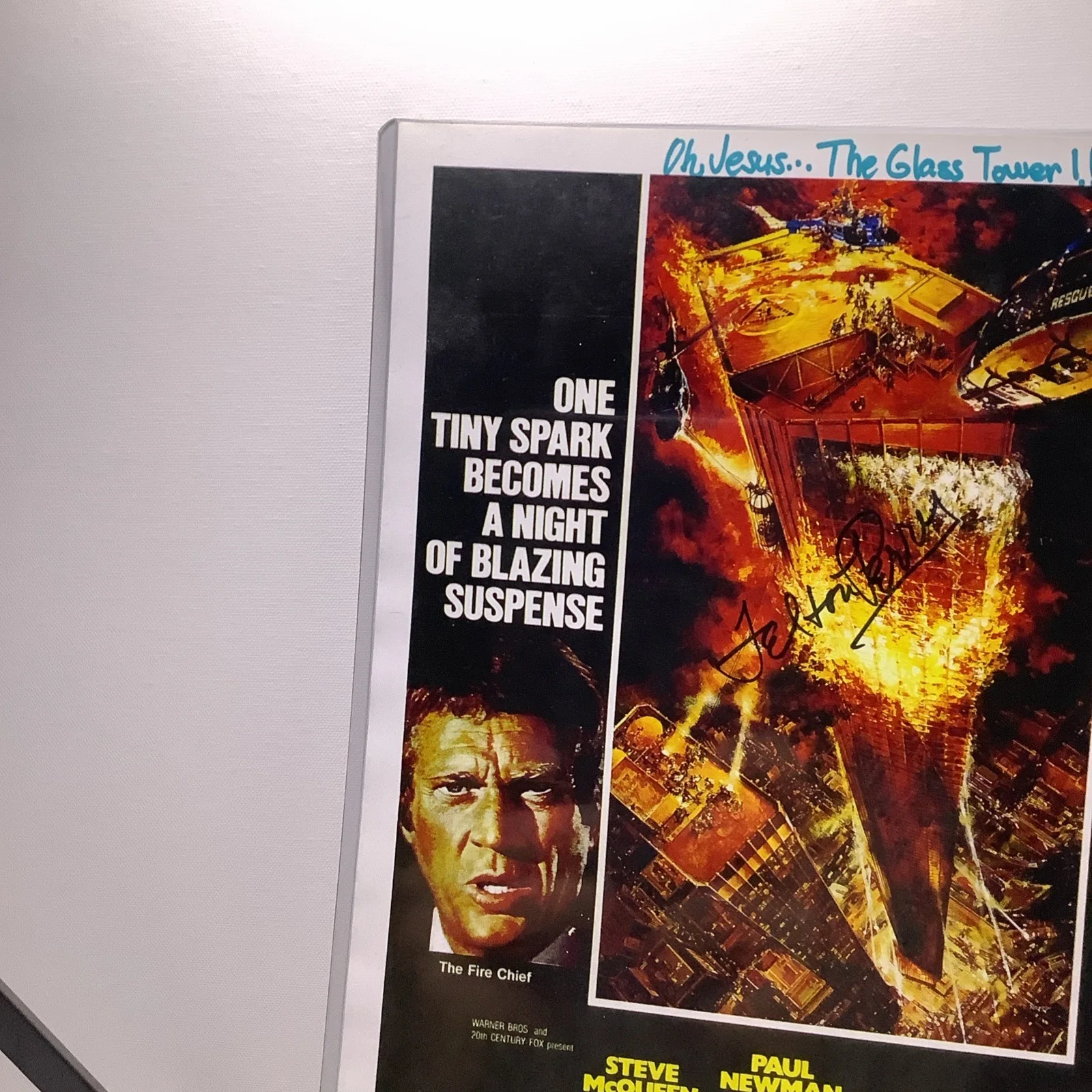 The Towering Inferno SIGNED Movie Poster 11x17 Comes With Toploader, изображение 5