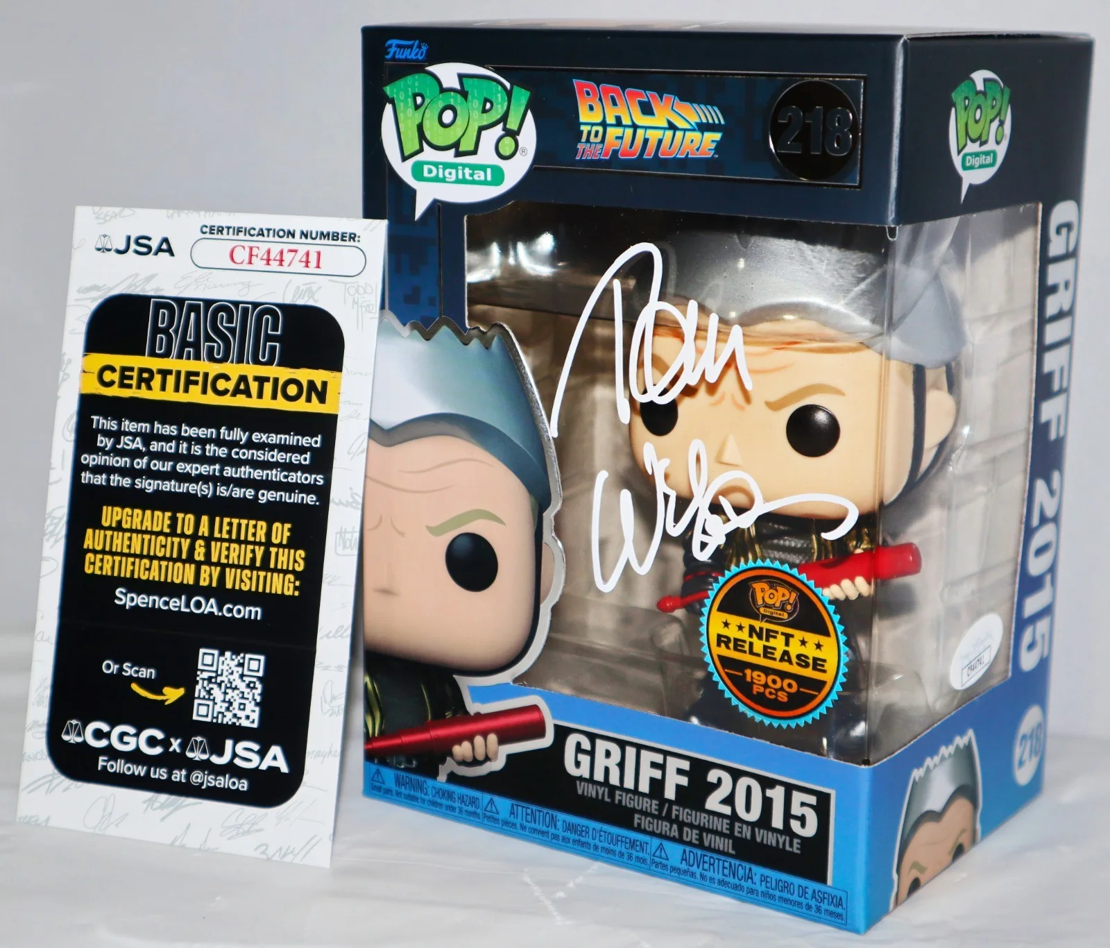 Tom Wilson — 🔥 Tom Wilson Signed Griff 2015 Back To Future 2 Digital Funko POP 219 JSA PSA, image 2