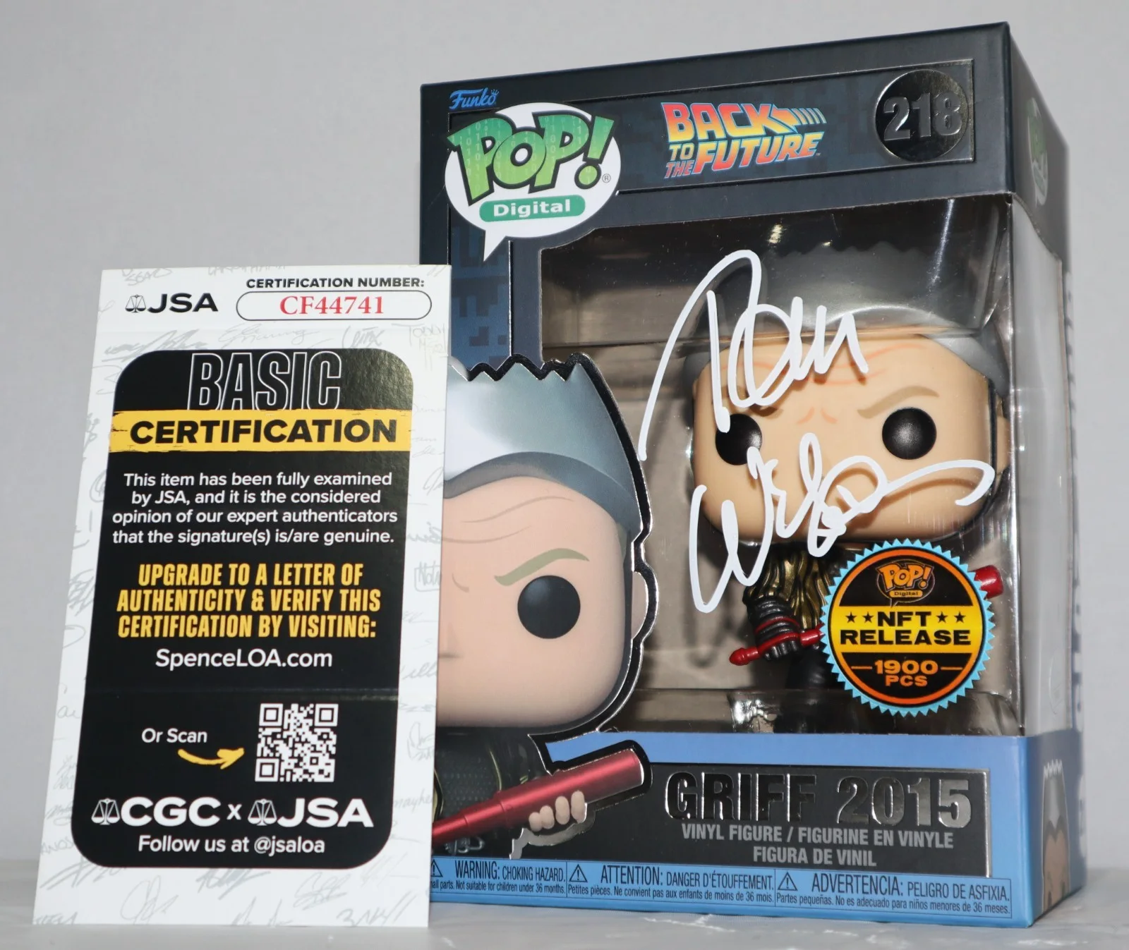 Tom Wilson — 🔥 Tom Wilson Signed Griff 2015 Back To Future 2 Digital Funko POP 219 JSA PSA, image 3