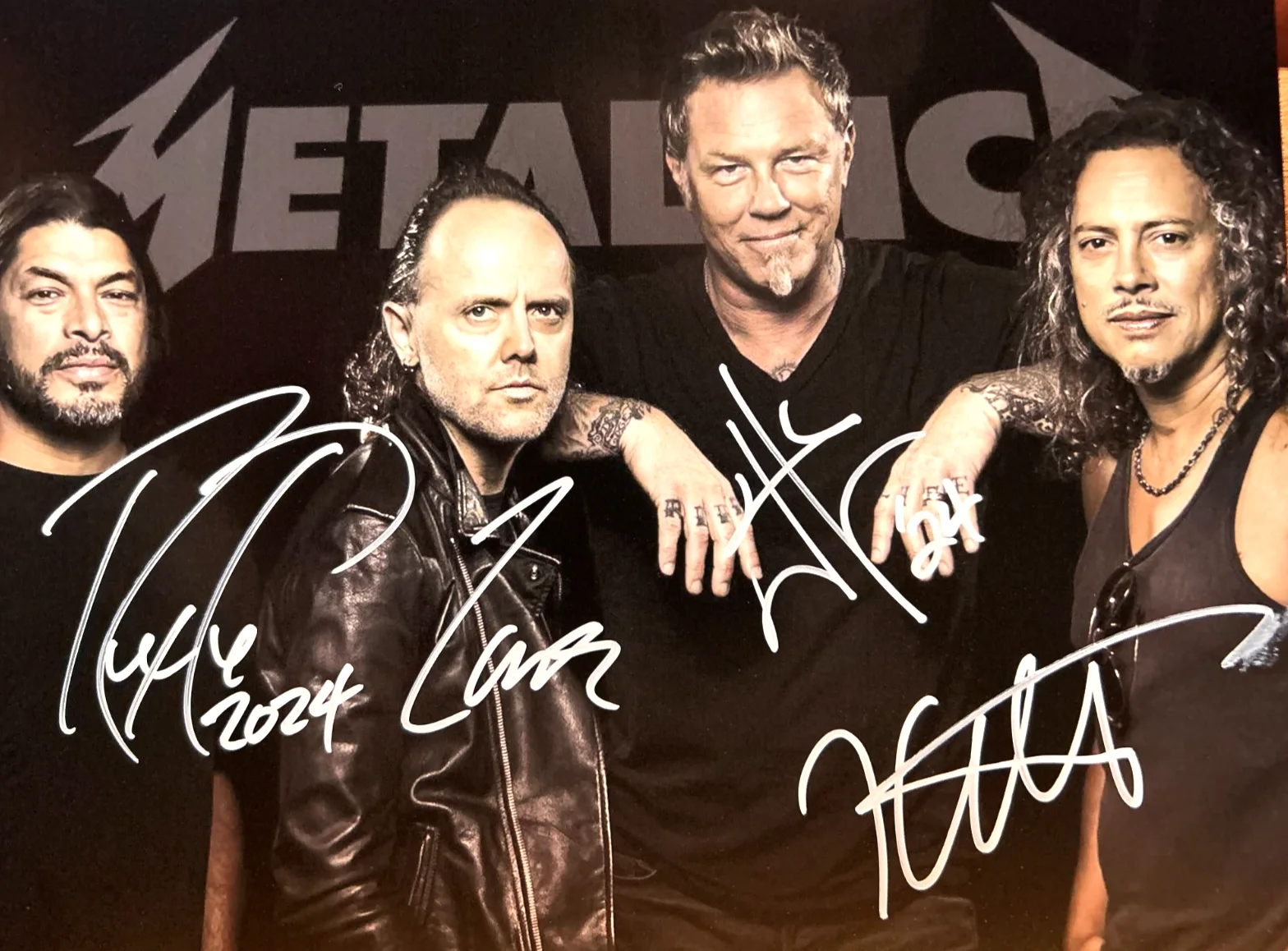 METALLICA Band Signed [LARS, JAMES, KIRK, ROB] 8x10" Authentic Autographs w/COA, изображение 3