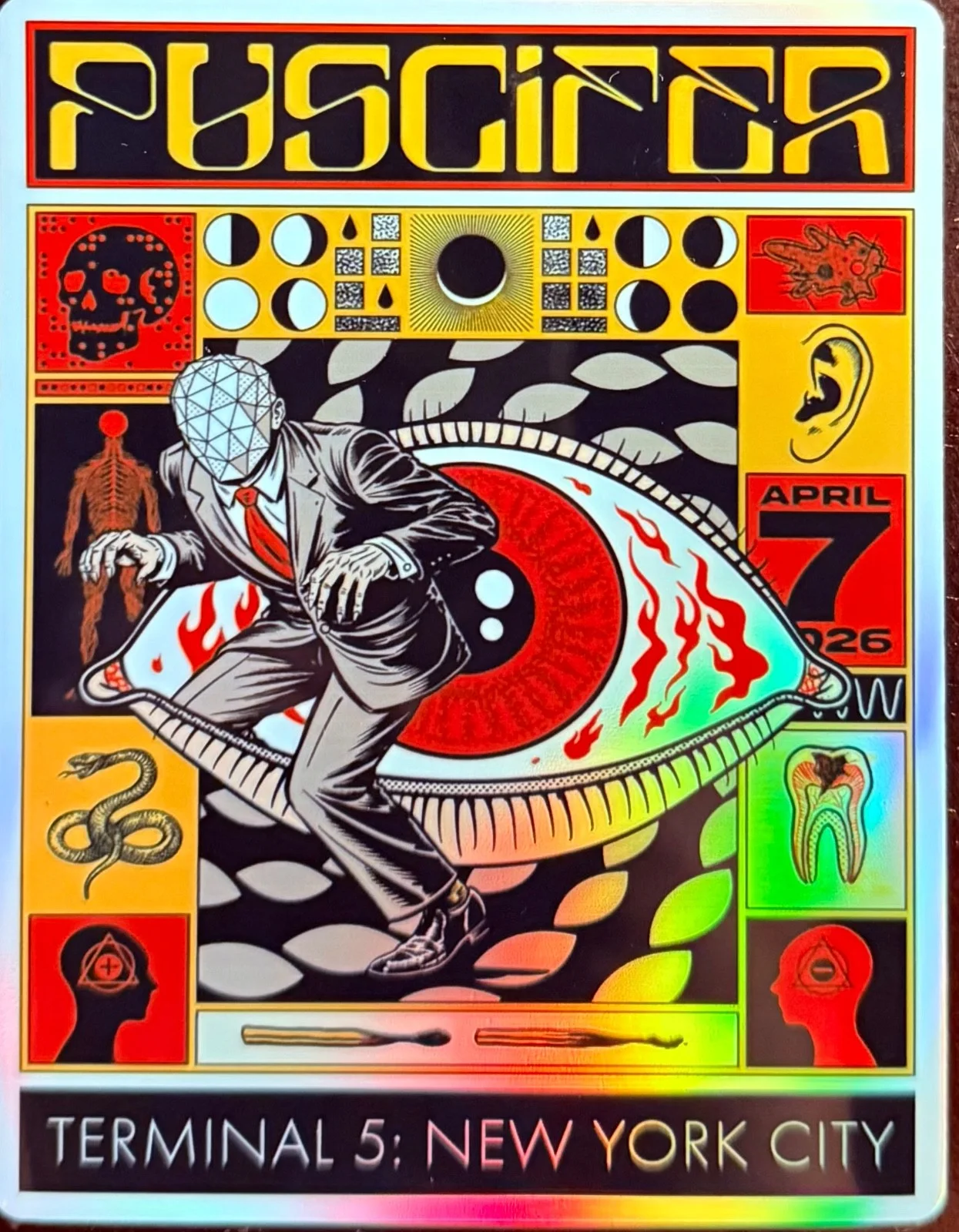 PUSCIFER NEW YORK CITY POSTER/STICKER APRIL 7TH 2026 NORMAL ISN’T, изображение 3
