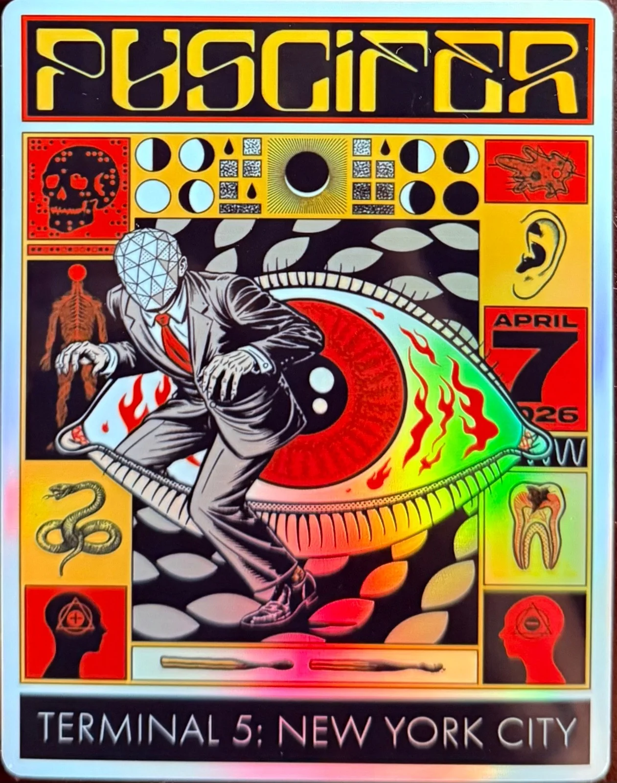 PUSCIFER NEW YORK CITY POSTER/STICKER APRIL 7TH 2026 NORMAL ISN’T, изображение 4