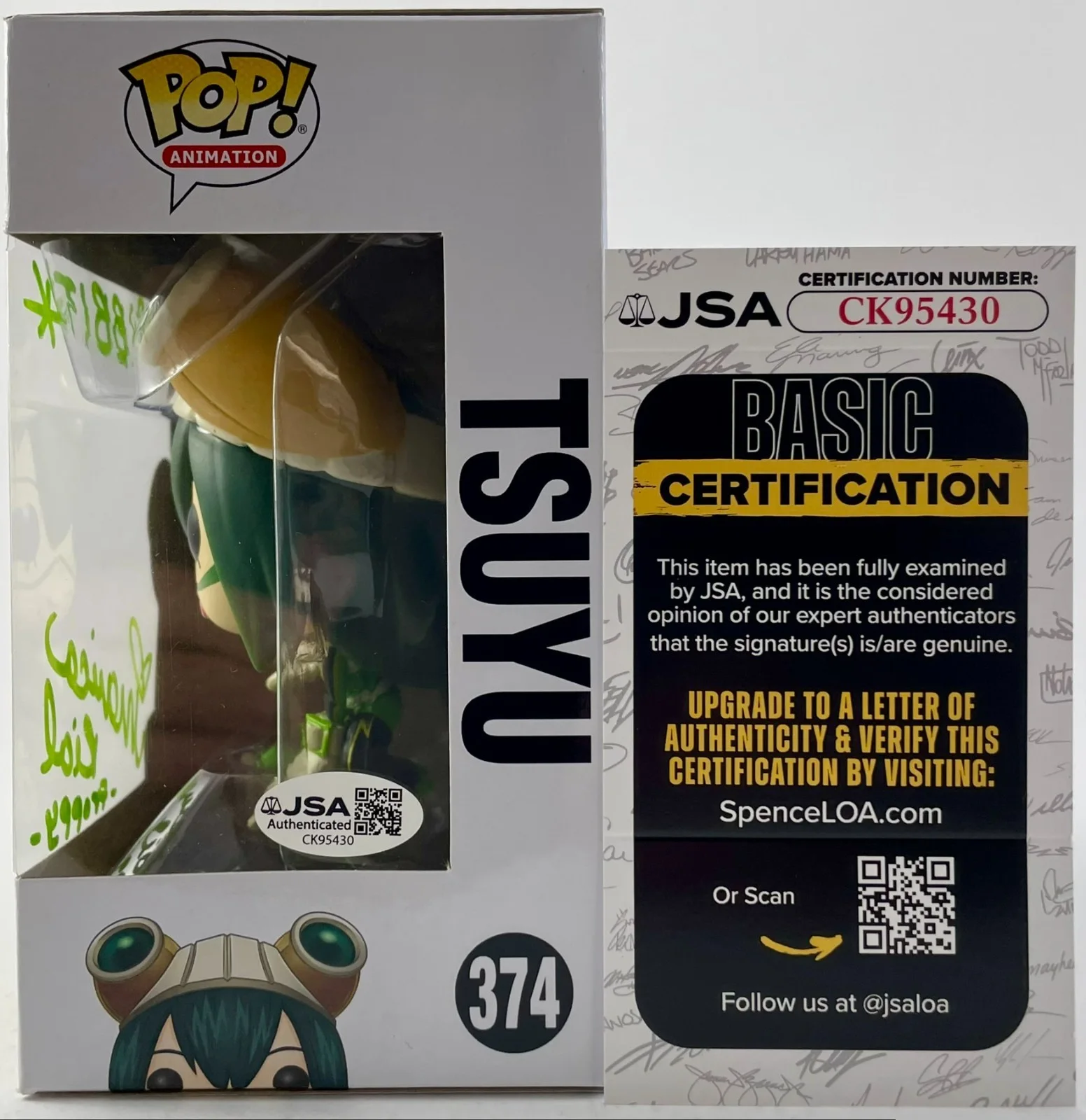 Monica Rial — Monica Rial Signed My Hero Academia Tsuyu Funko POP! Vinyl #374 JSA COA, image 3