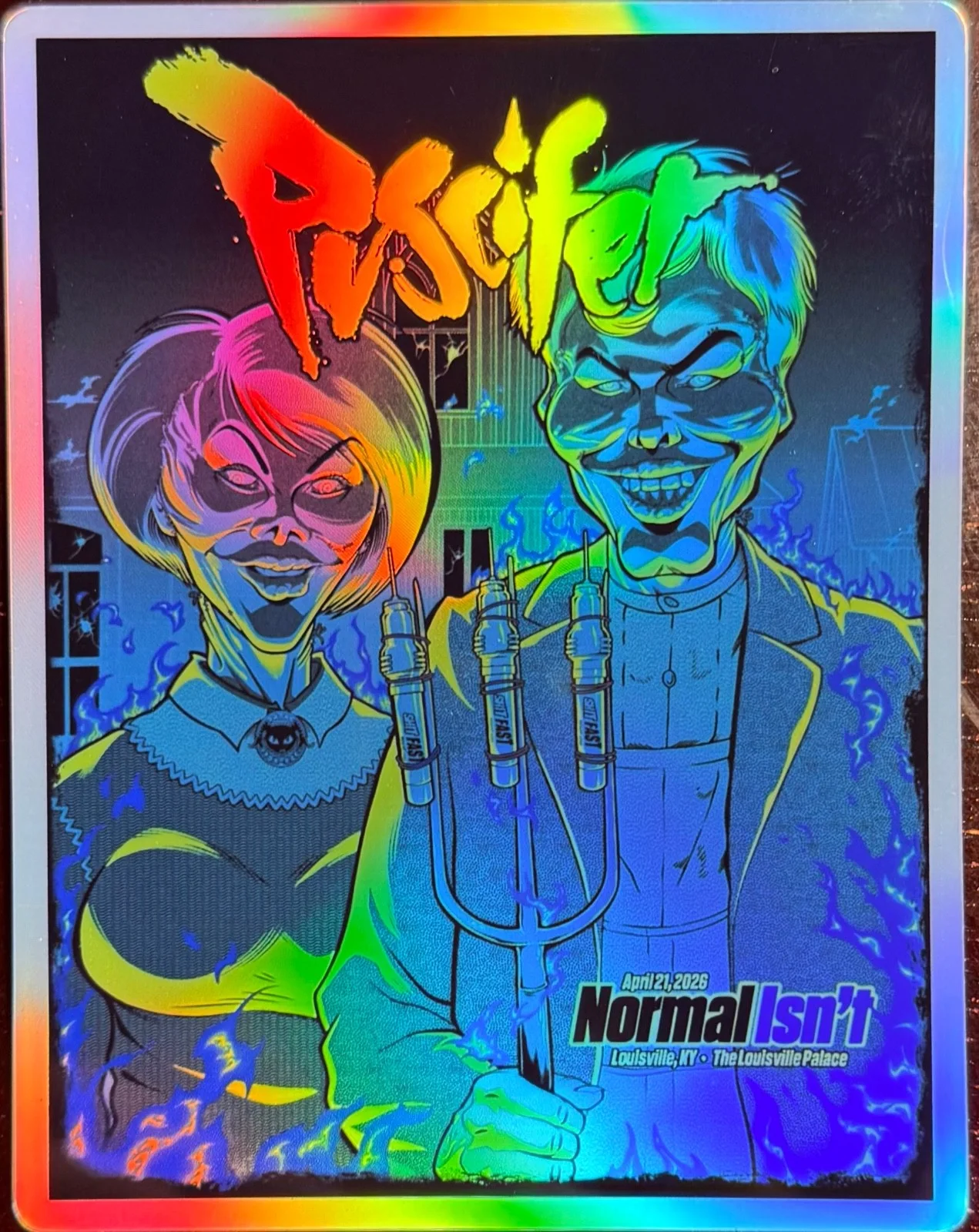 PUSCIFER LOUISVILLE KY POSTER/STICKER APRIL 21ST 2026 NORMAL ISNT TOUR, изображение 2