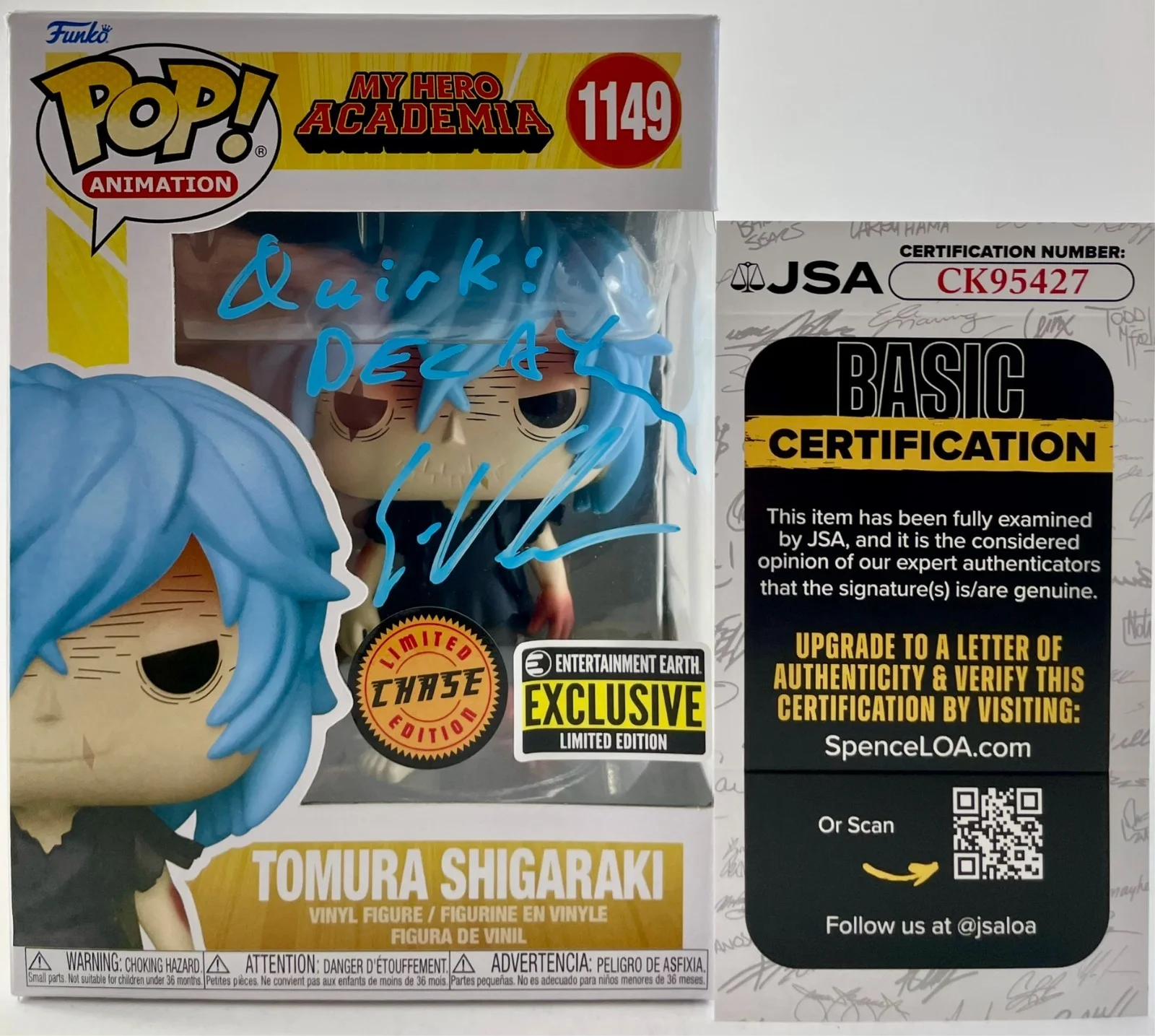 Eric Vale — Eric Vale Signed My Hero Academia Tomura Shigaraki CHASE Funko POP Vinyl JSA COA