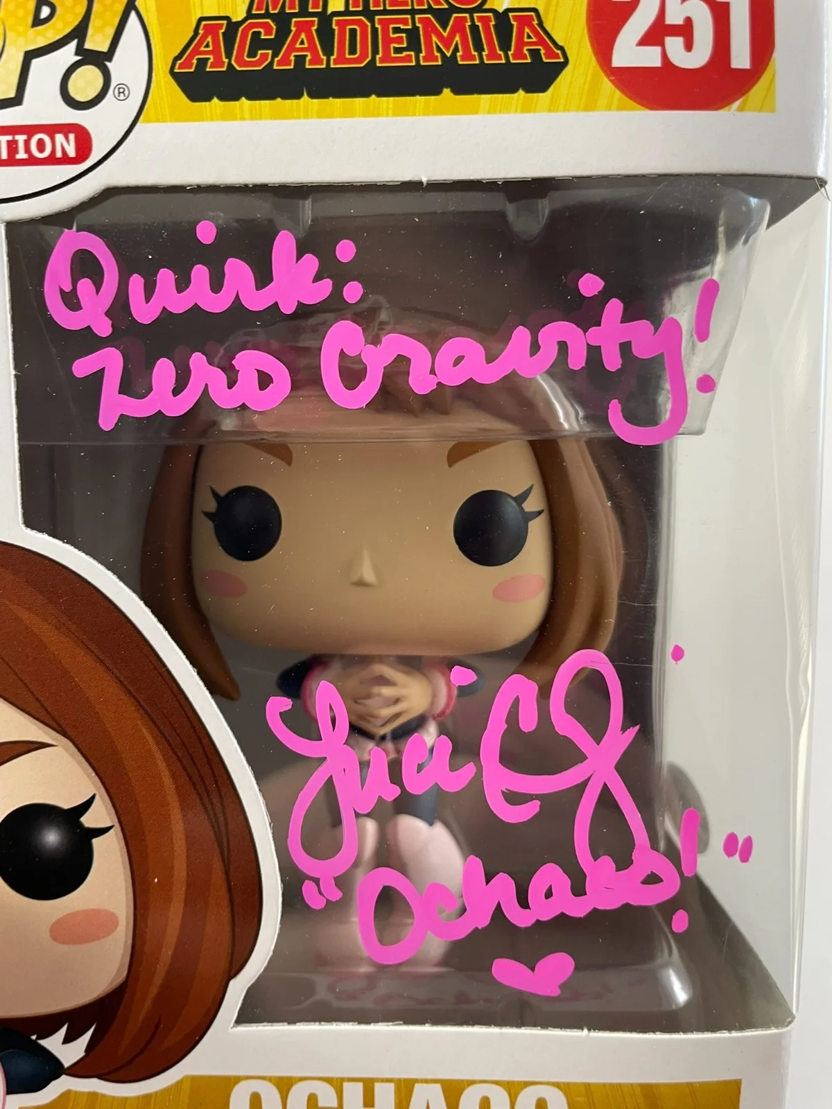 Luci Christian — Luci Christian Signed My Hero Academia Ochaco Funko POP! Vinyl #251 JSA COA, изображение 2