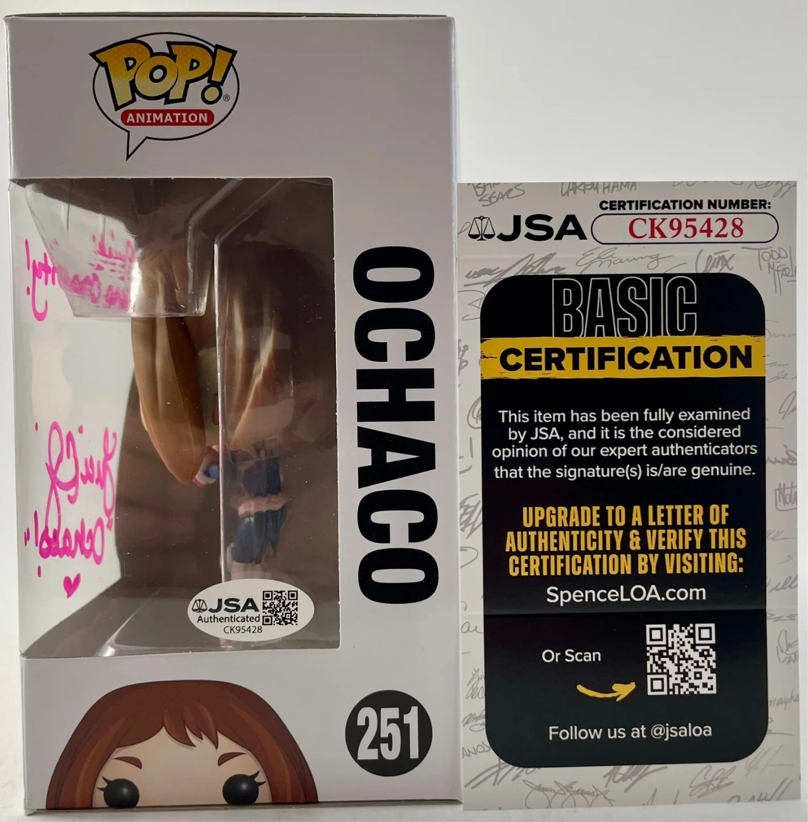 Luci Christian — Luci Christian Signed My Hero Academia Ochaco Funko POP! Vinyl #251 JSA COA, изображение 3