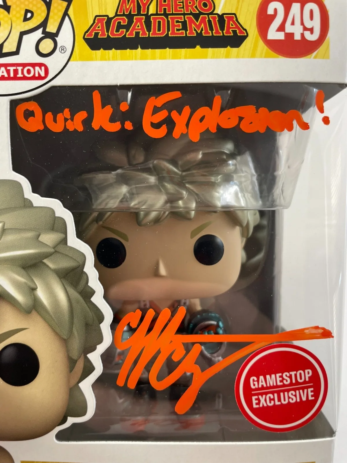 Clifford Chapin — Clifford Chapin Signed My Hero Academia Katsuki Bakugo Funko POP! Vinyl JSA COA, изображение 2